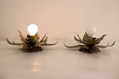 Two Hammered Wall or Ceiling Lamps