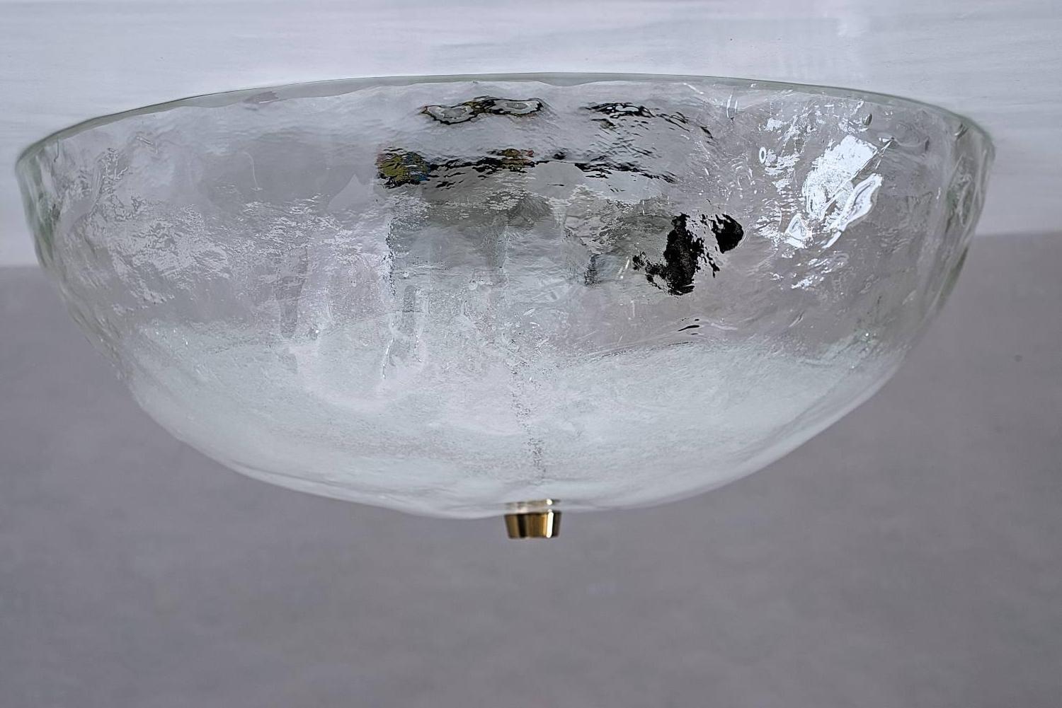 Mid-Century Modern Kalmar Vienna Melting Glass Flush Mount For Sale