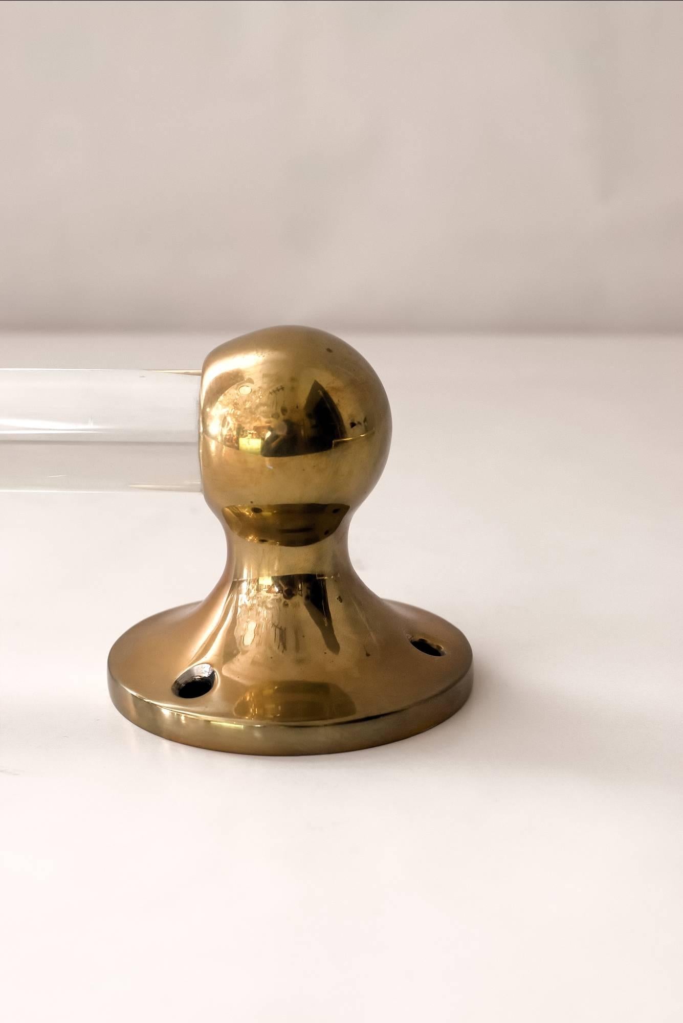 Art Deco Towel Holder Brass and Glass
