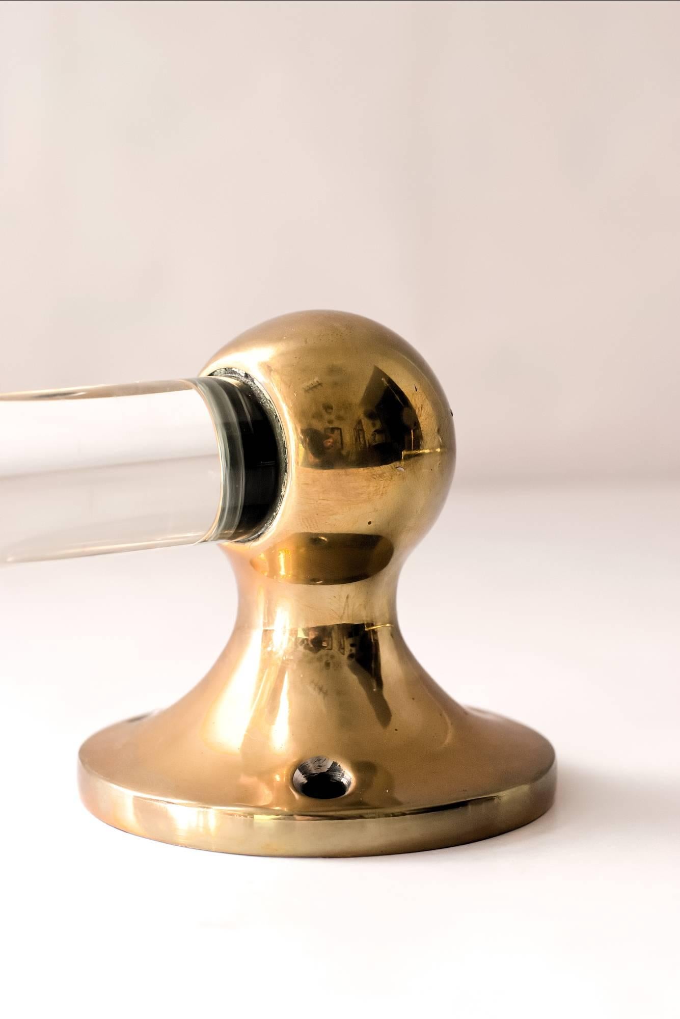 Towel Holder Brass and Glass In Excellent Condition In Wien, AT