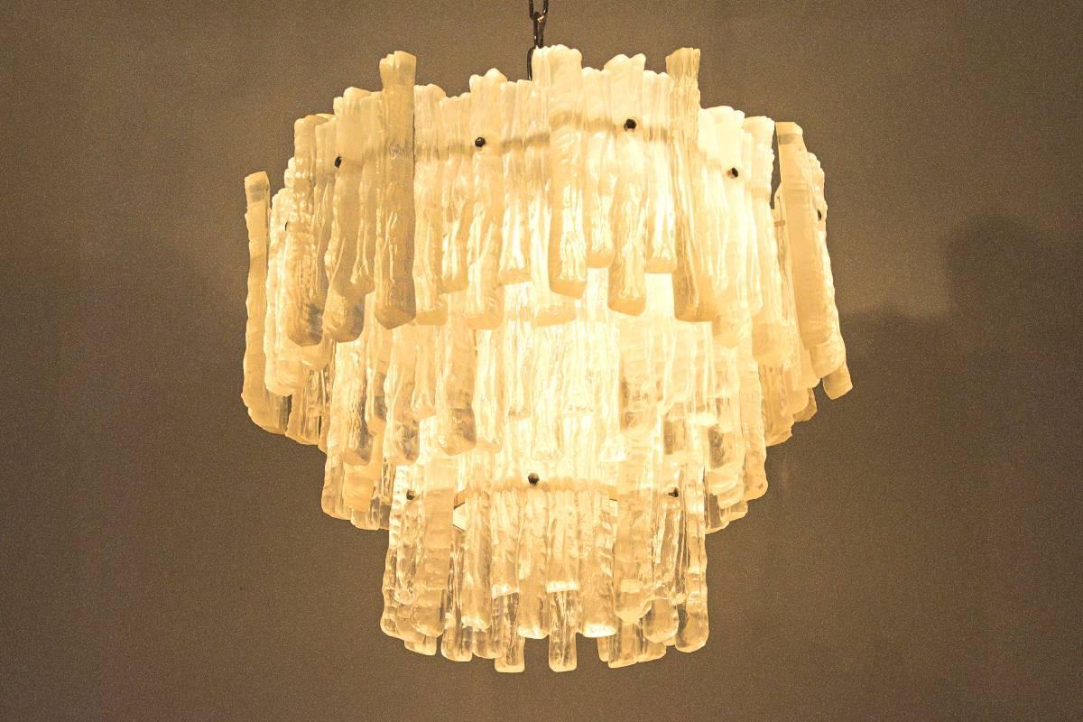 Italian Lucite Chandelier in Style of Kalmar For Sale