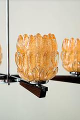 Chandelier Italian 1960s with Nice Murano Glass Shades