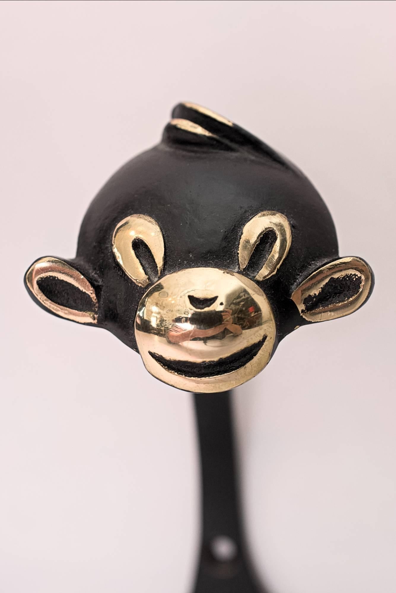 Blackened Walter Bosse Cat and Monkey Wall Hooks