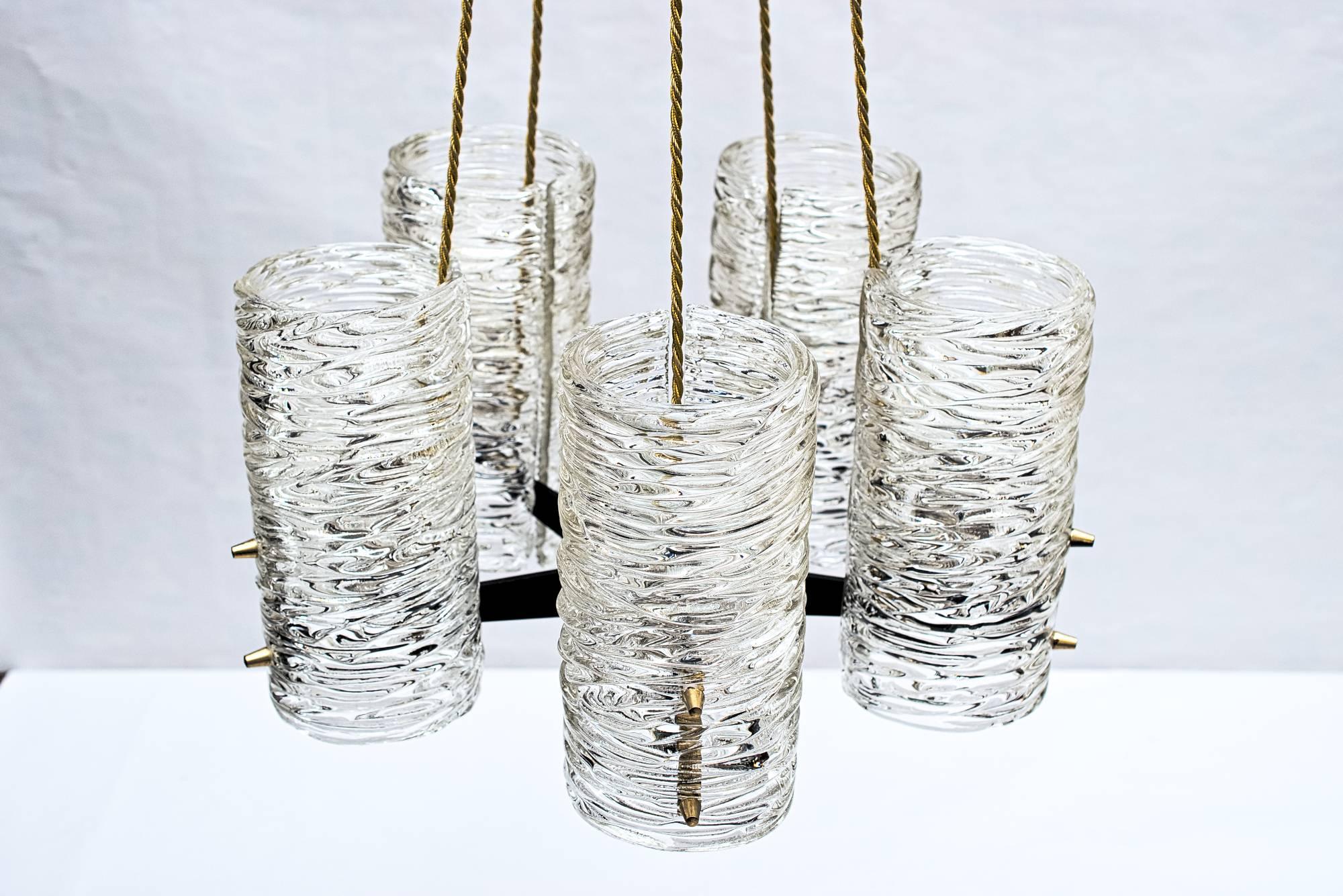 Mid-Century Modern Magnifique et rare lustre Kalmar, vers les années 1950 en vente