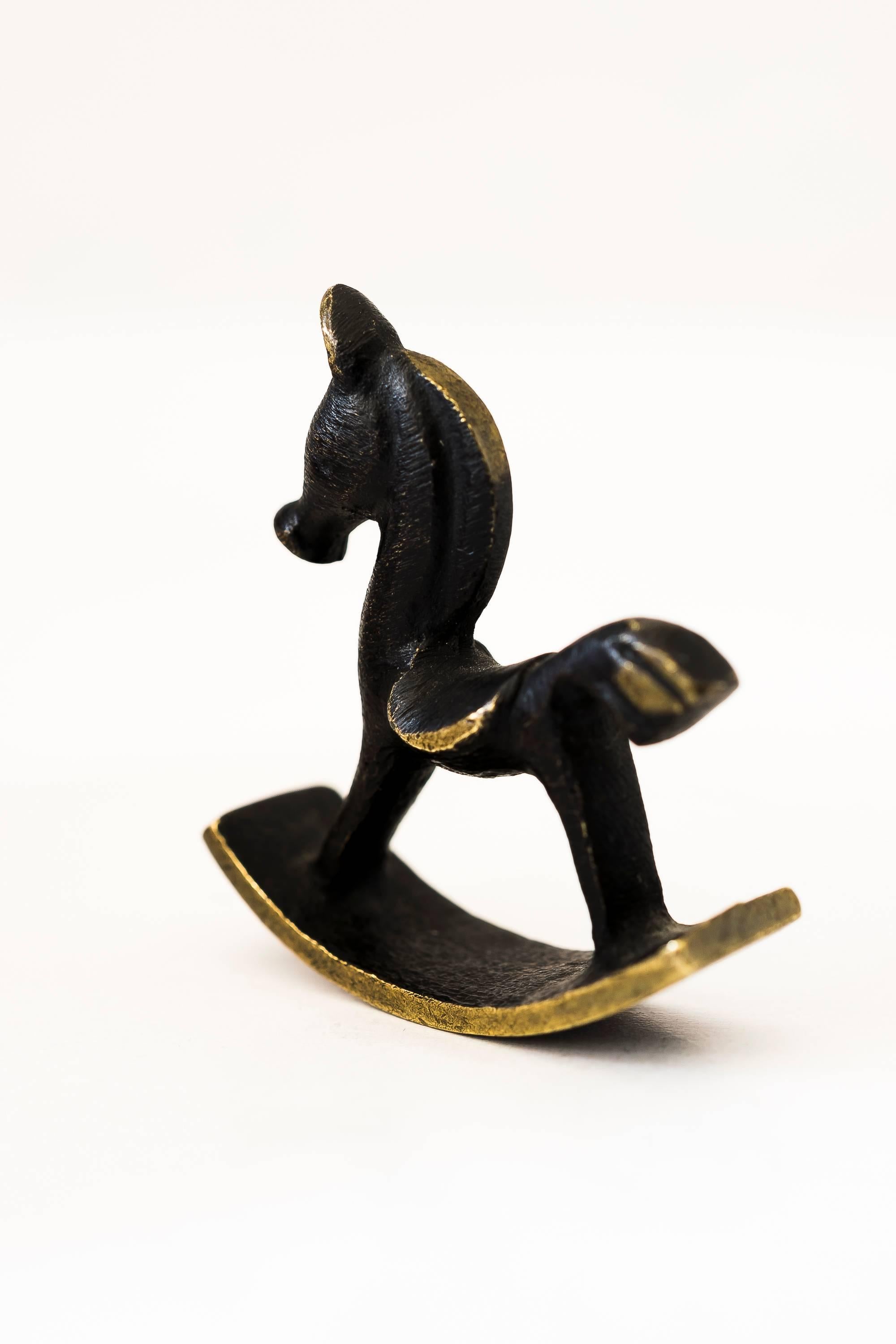 Blackened Rocking Horse by Walter Bosse For Sale