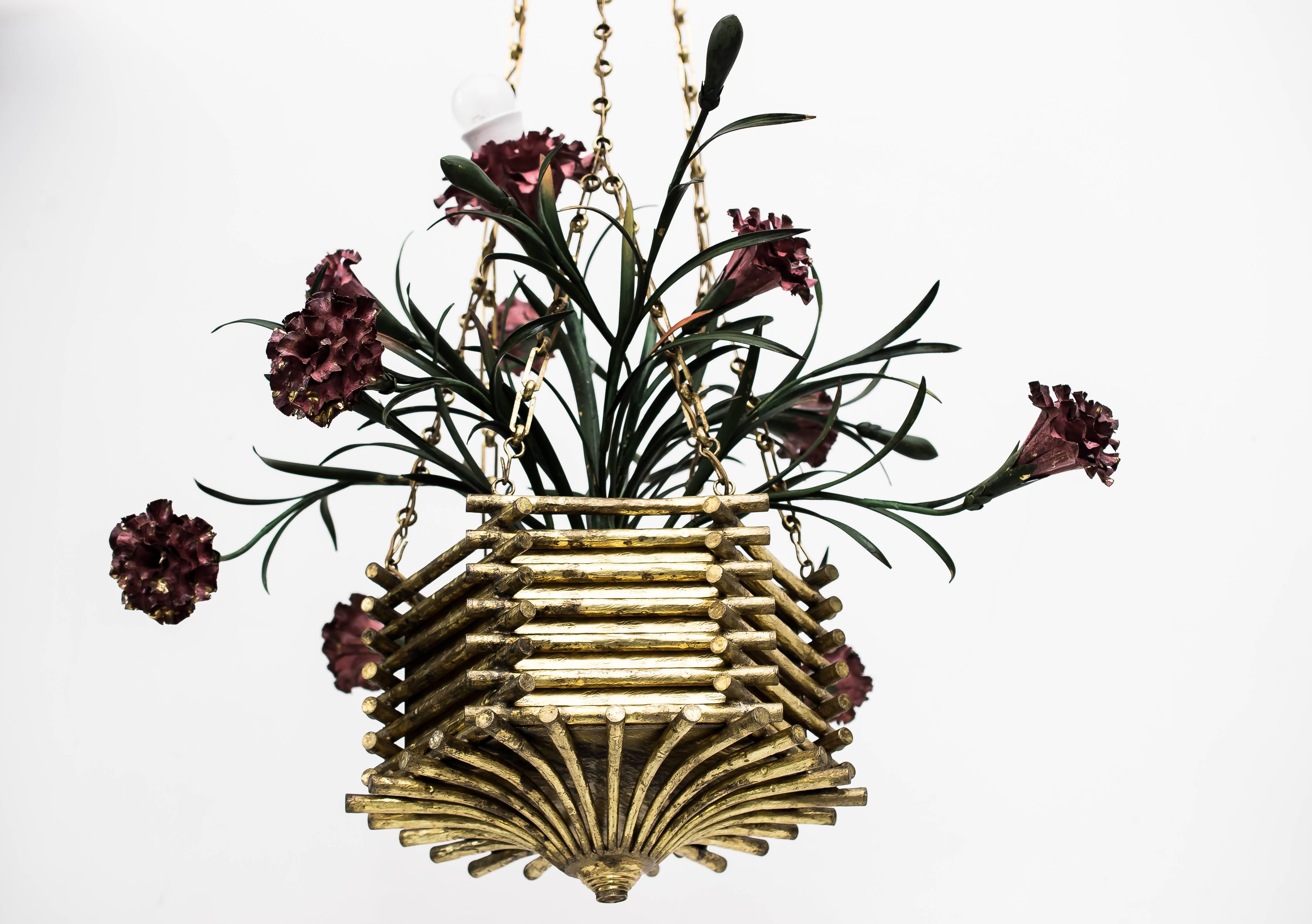 Beautiful Chandelier with Carnations Basket 1