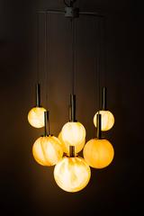 Lampadario con vetro originale, anni '60