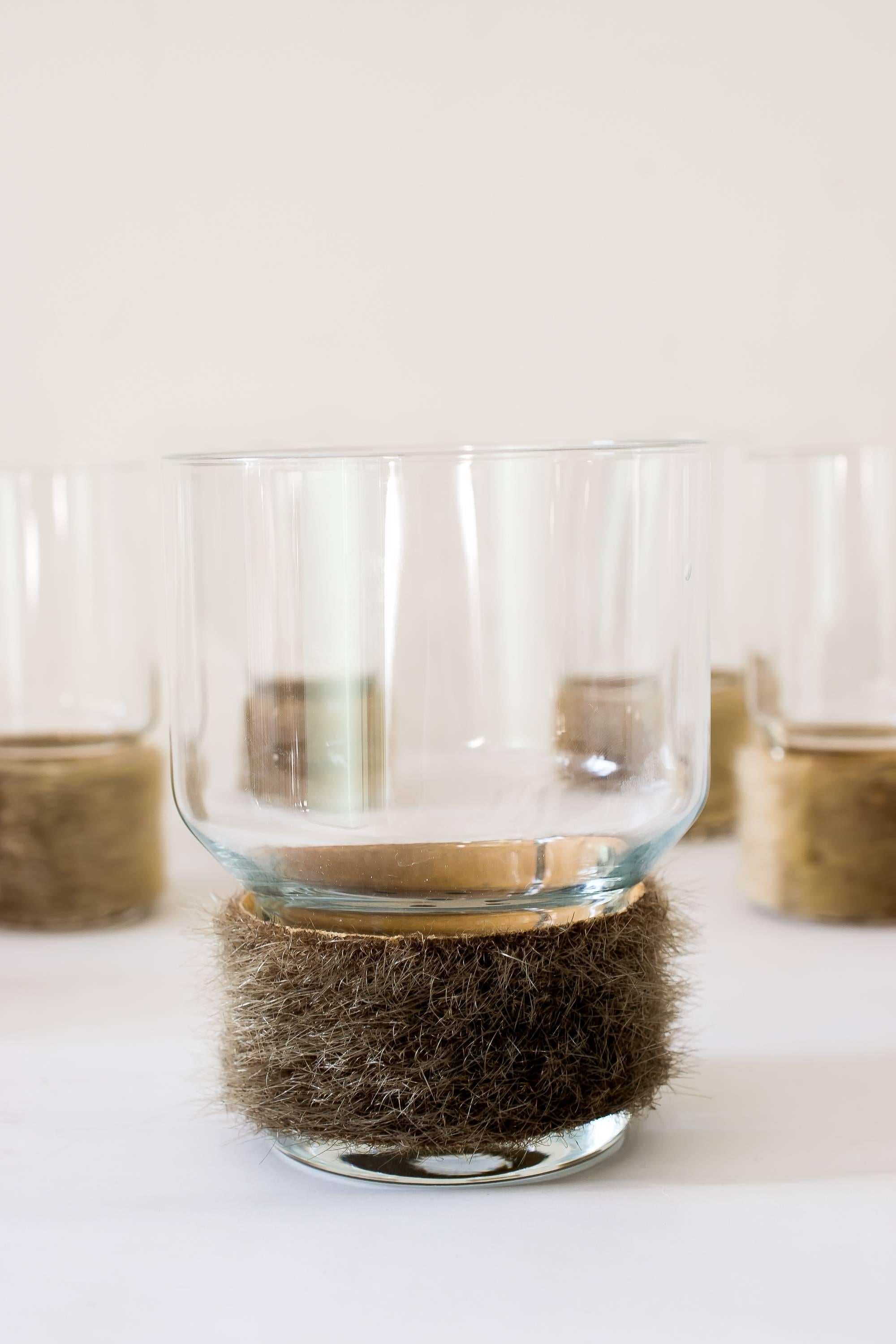 Ice Bucket with Six Fur Glasses In Excellent Condition For Sale In Wien, AT