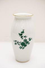 Augarten Maria Theresia Green Rose Porcelain Vase, 1960s