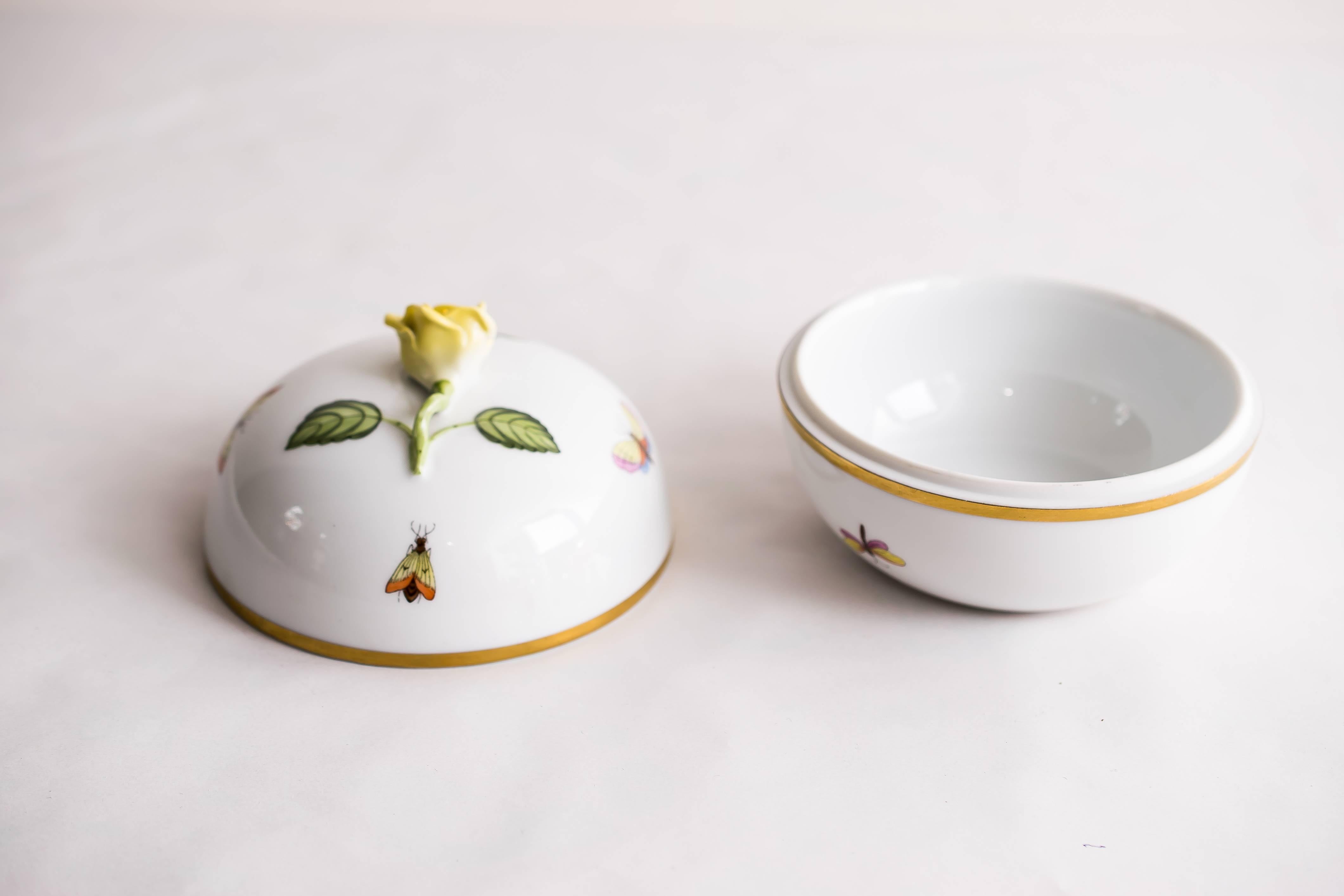 Painted Herend Sugar Bowl and Cover, circa 1970s