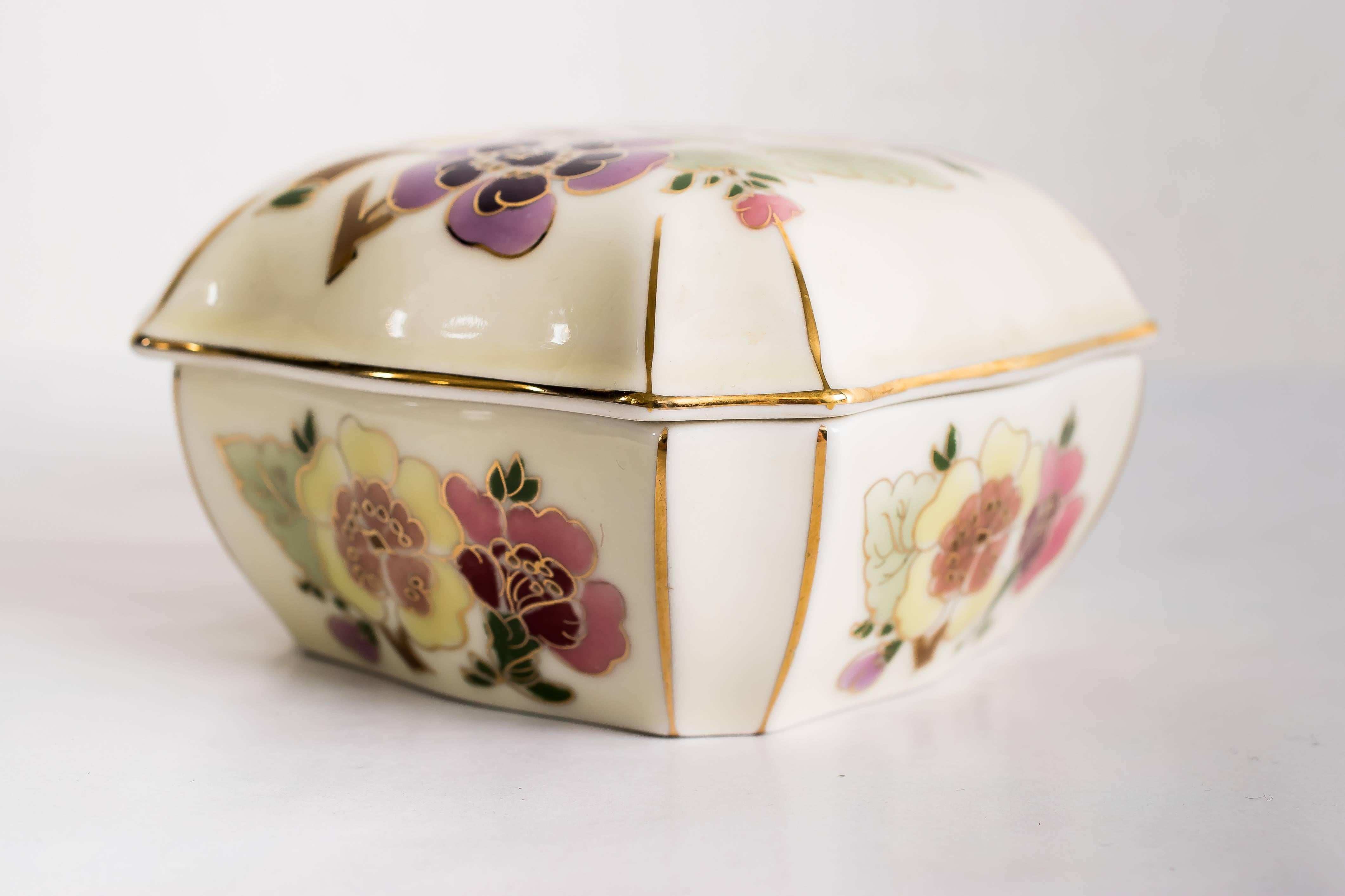 Mid-Century Modern Sugar Bowl and Cover by Zsolnay, circa 1950s