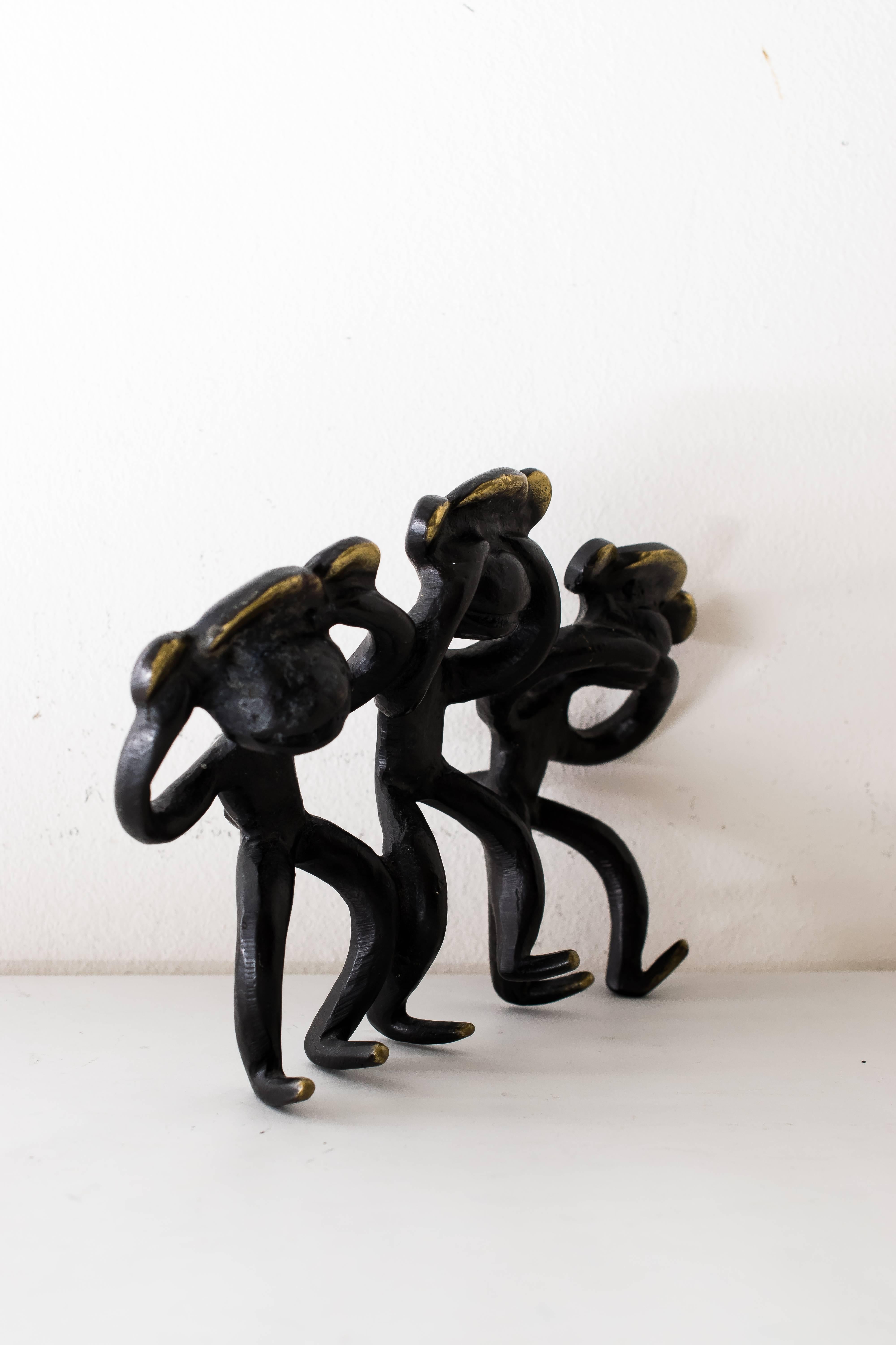 Mid-Century Modern Rare Walter Bosse Key Hanger Monkeys For Sale