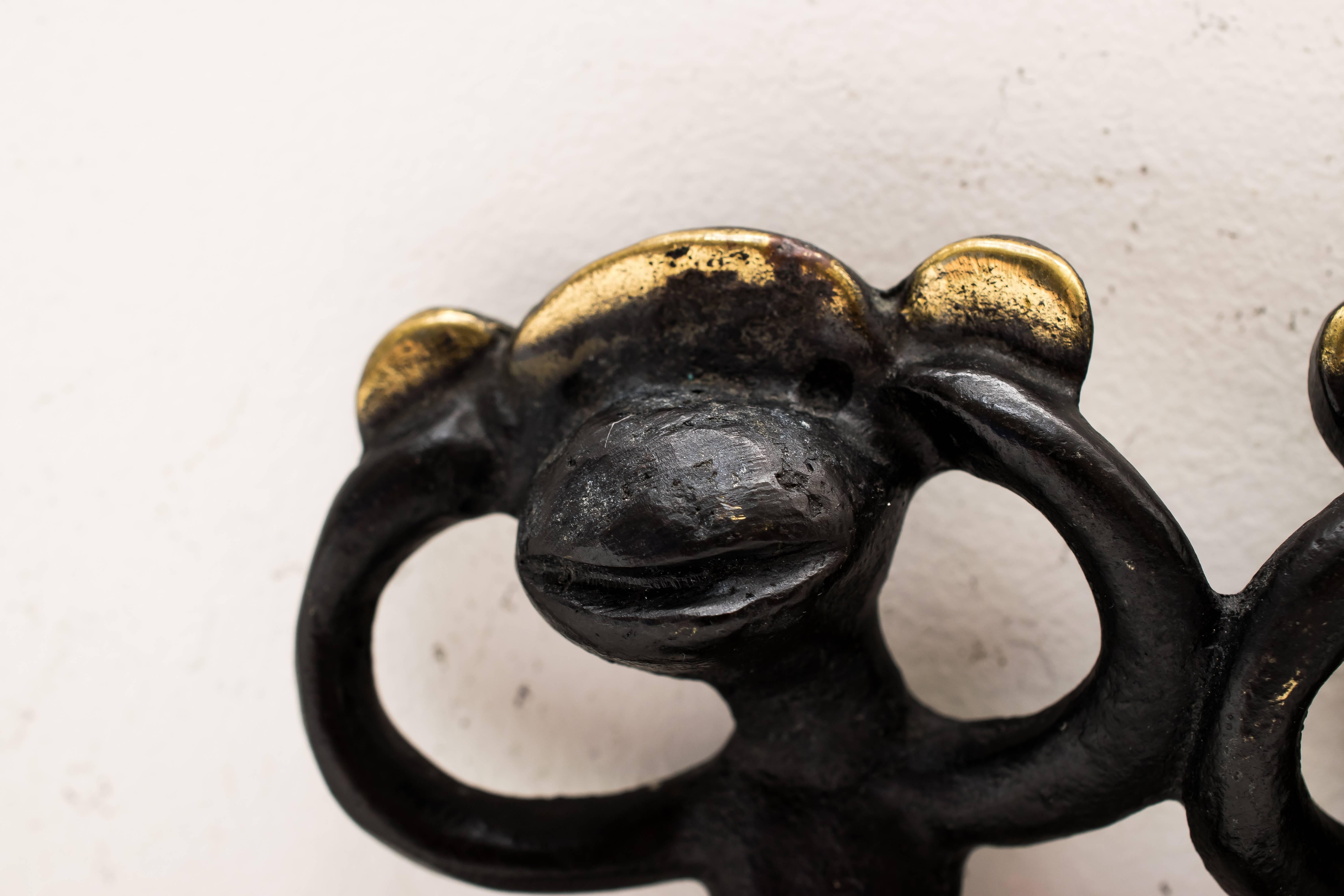 Blackened Rare Walter Bosse Key Hanger Monkeys