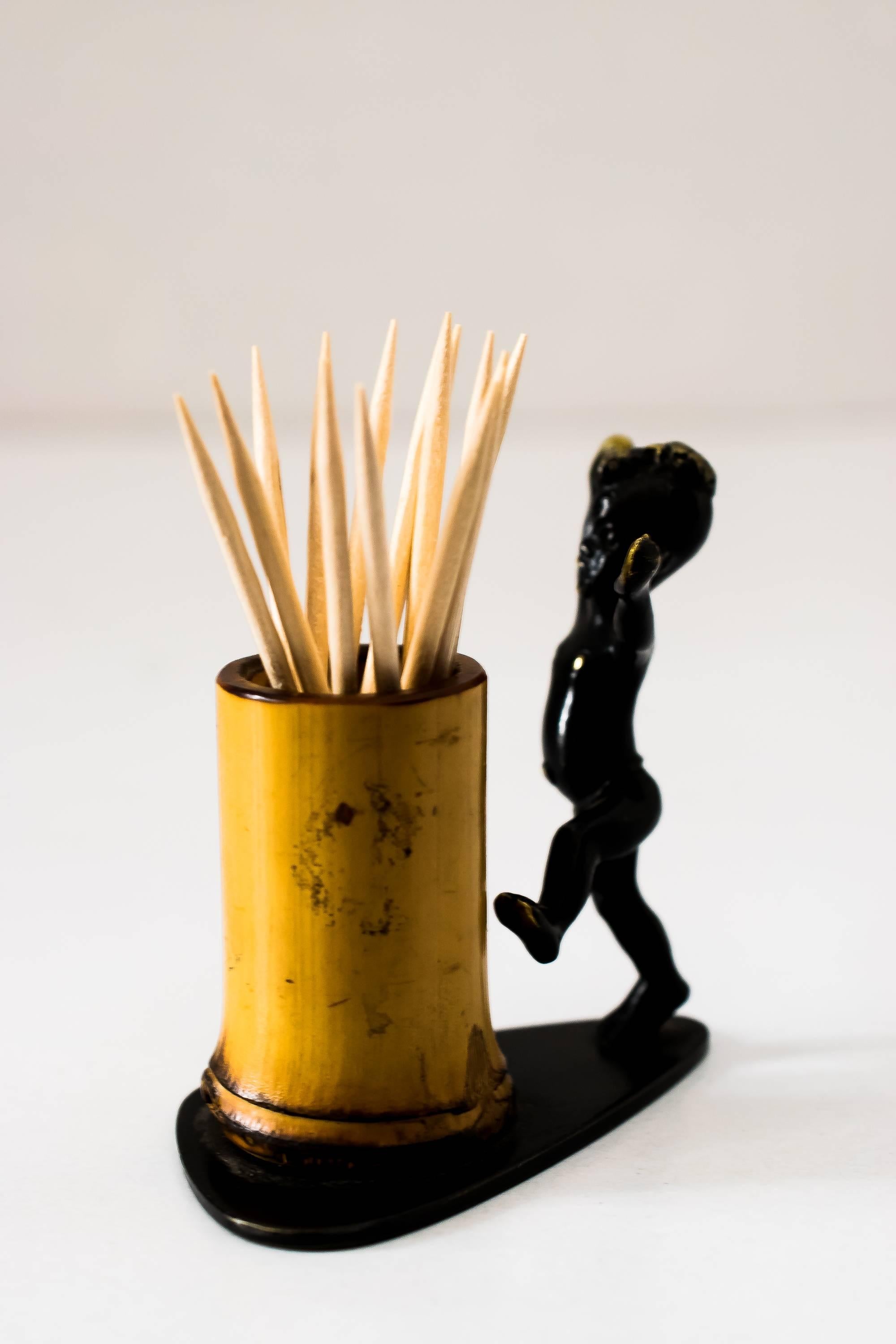 Mid-Century Modern Toothpick Holder with African Boy by Richard Rohac For Sale