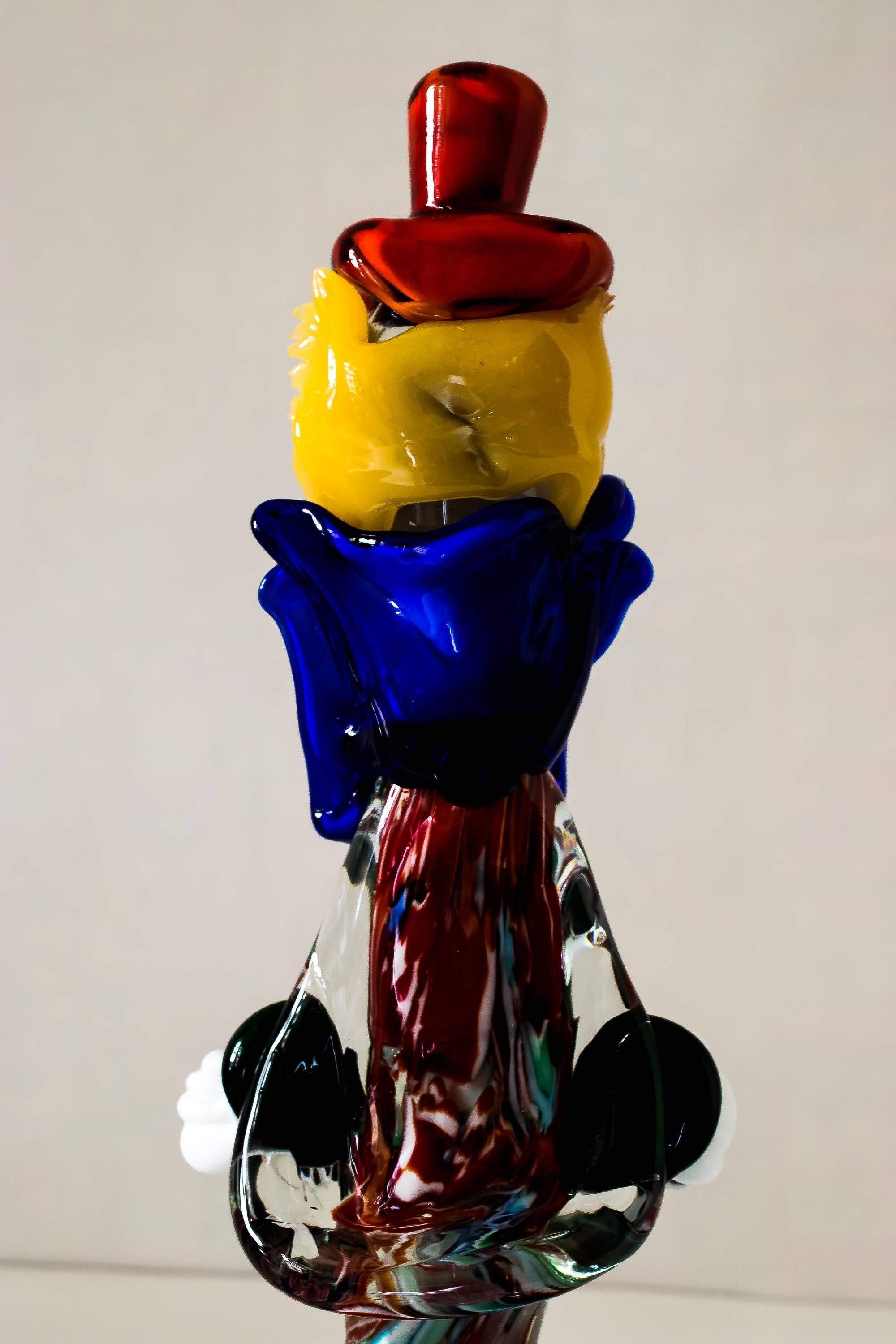 Mid-20th Century Murano Glass Clown, Italy, 1950s