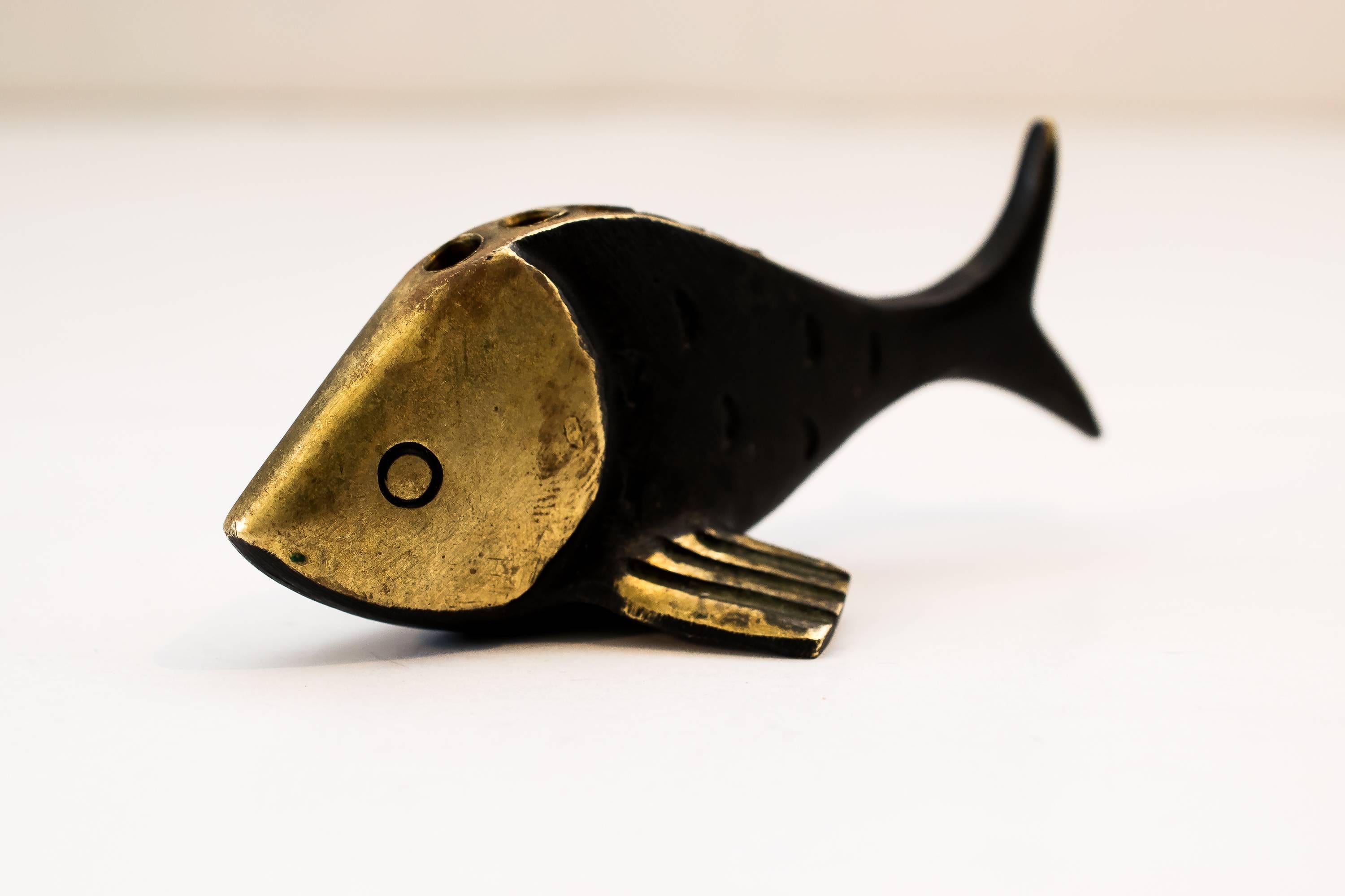 Brass Walter Bosse Fish Multiple Pen Holder
