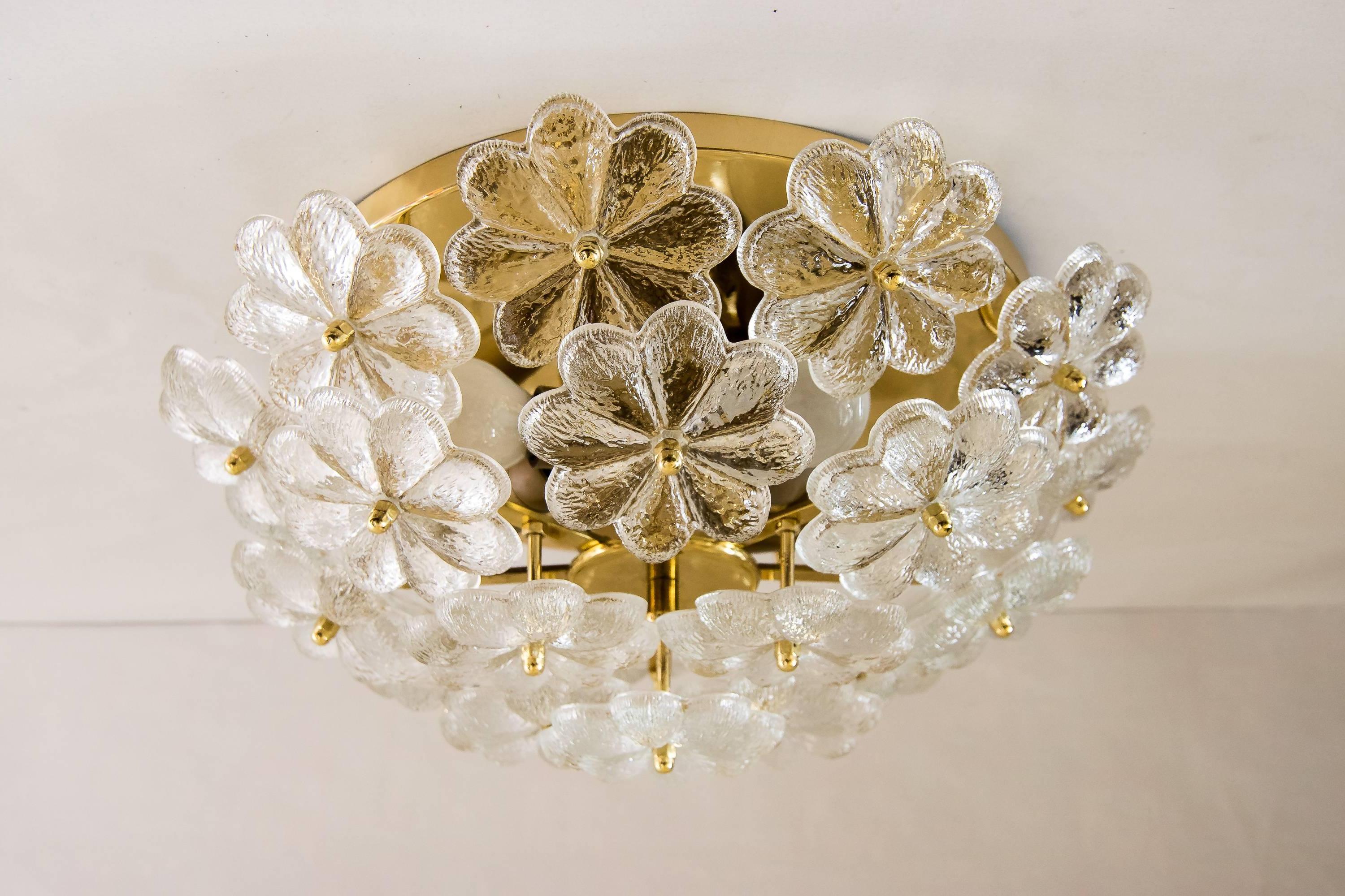 Ernst Palme floral glass flush mount light, Germany, 1960s
excellent original condition.

 