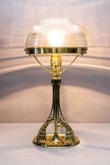 Art Nouveau Table Lamp with Original Cut-Glass, circa 1908