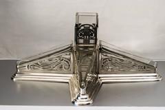 Beautiful Big Silvered Centerpiece with Original Glass