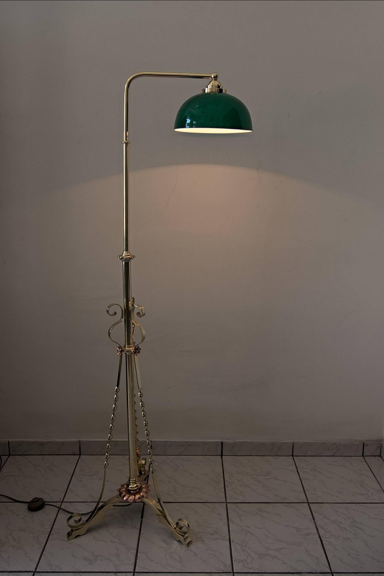 green glass floor lamp