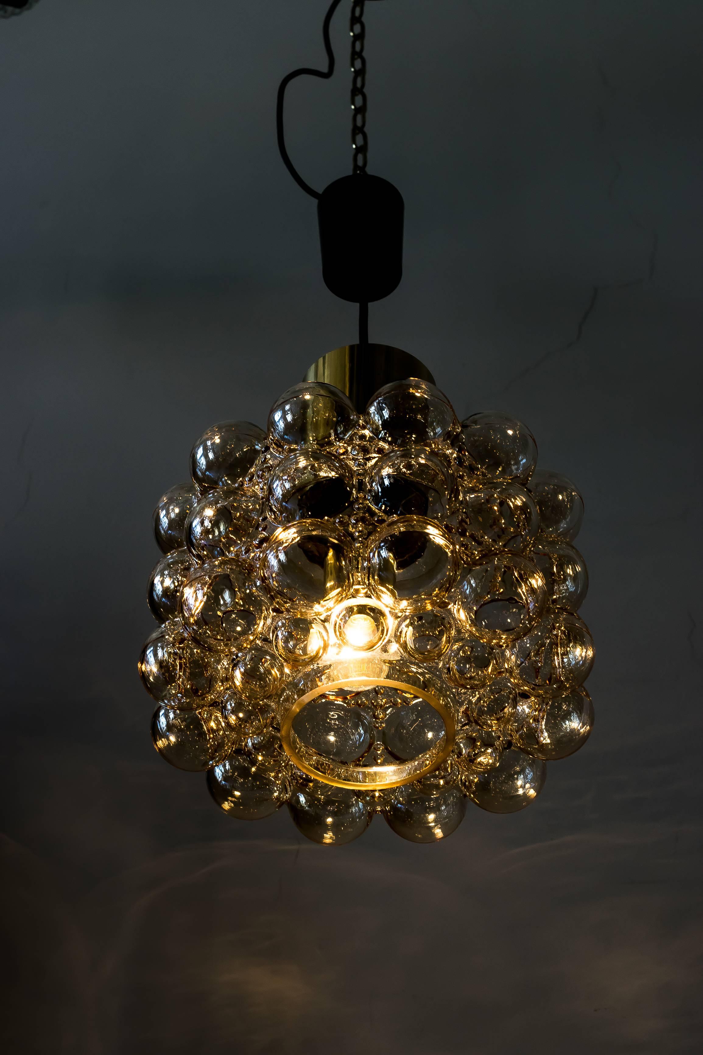 German Beautiful Pendant with Bubble Glass by Helena Tynell for Limburg