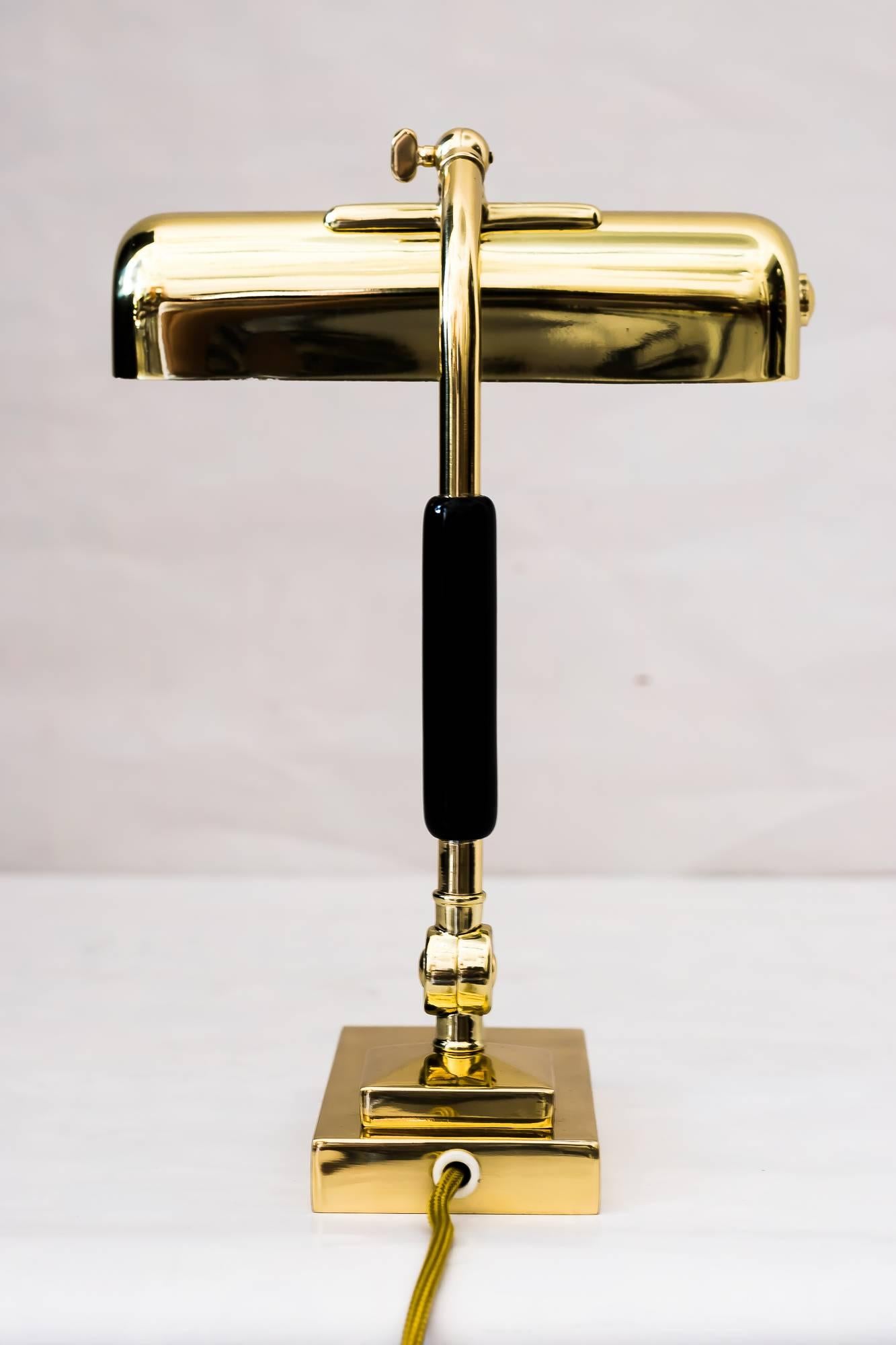 Early 20th Century Art Deco Table Lamp with Blackened Wood, circa 1920s