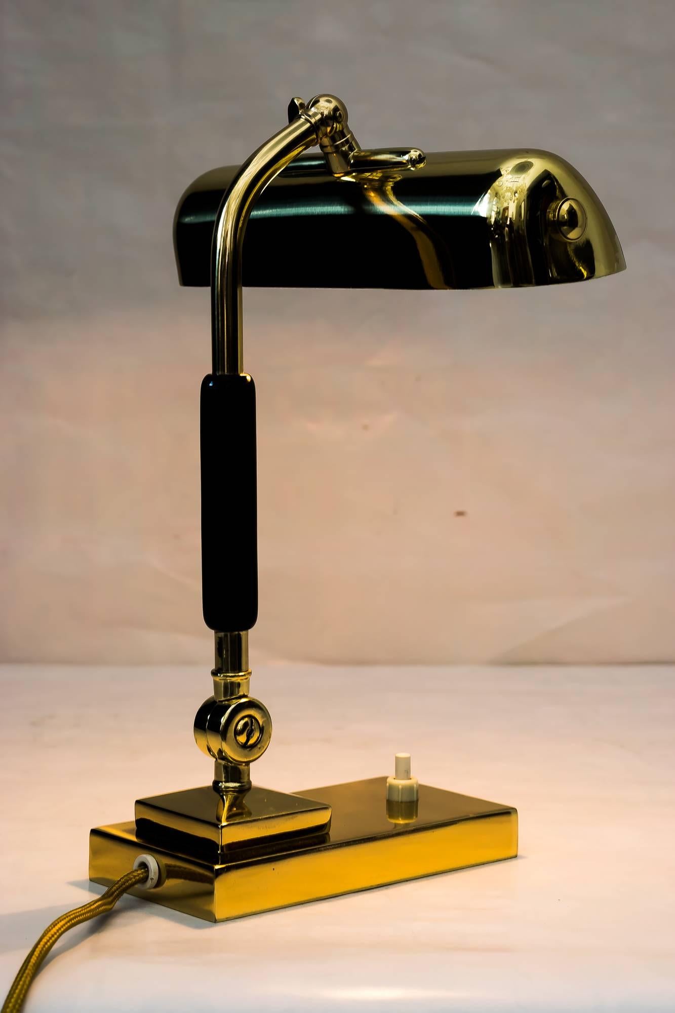 Art Deco Table Lamp with Blackened Wood, circa 1920s 1