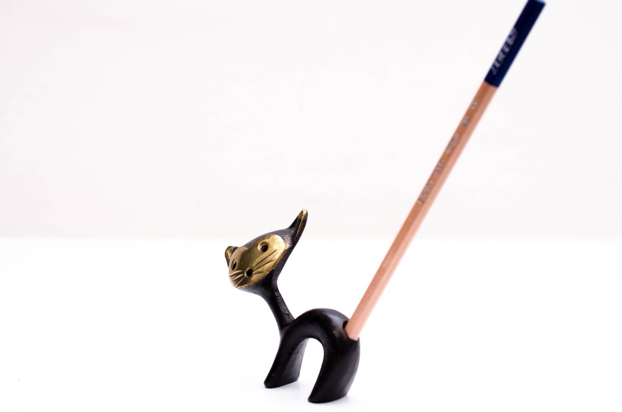 Mid-Century Modern Cat Pencil Holder by Walter Bosse