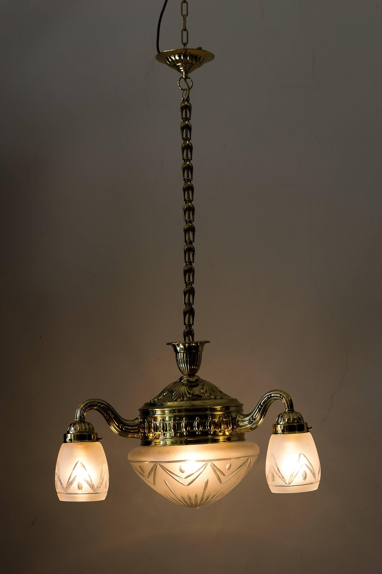 Polished Historistic Chandelier, circa 1890s For Sale