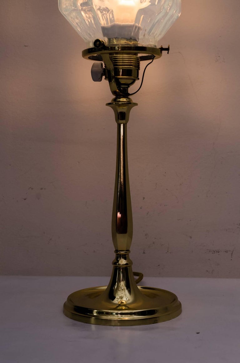Jugendstil Table Lamp with Opaline Glass, circa 1910s For Sale at 1stdibs