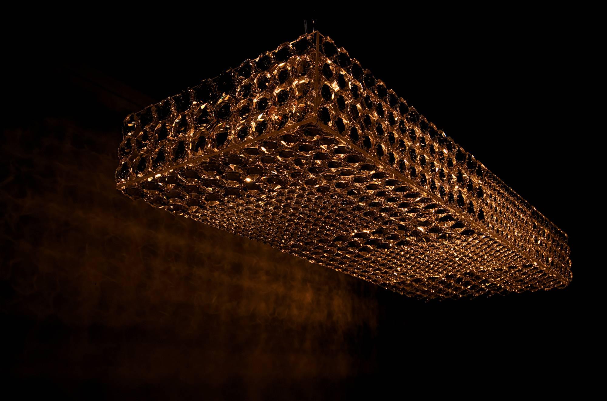 Amazing and Rare Rectangular Crystal Chandelier by E. Bakalowits & Söhne, 1960 1