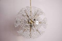 Rare Large Brass and Glass Sputnik Chandeliers by Emil Stejnar