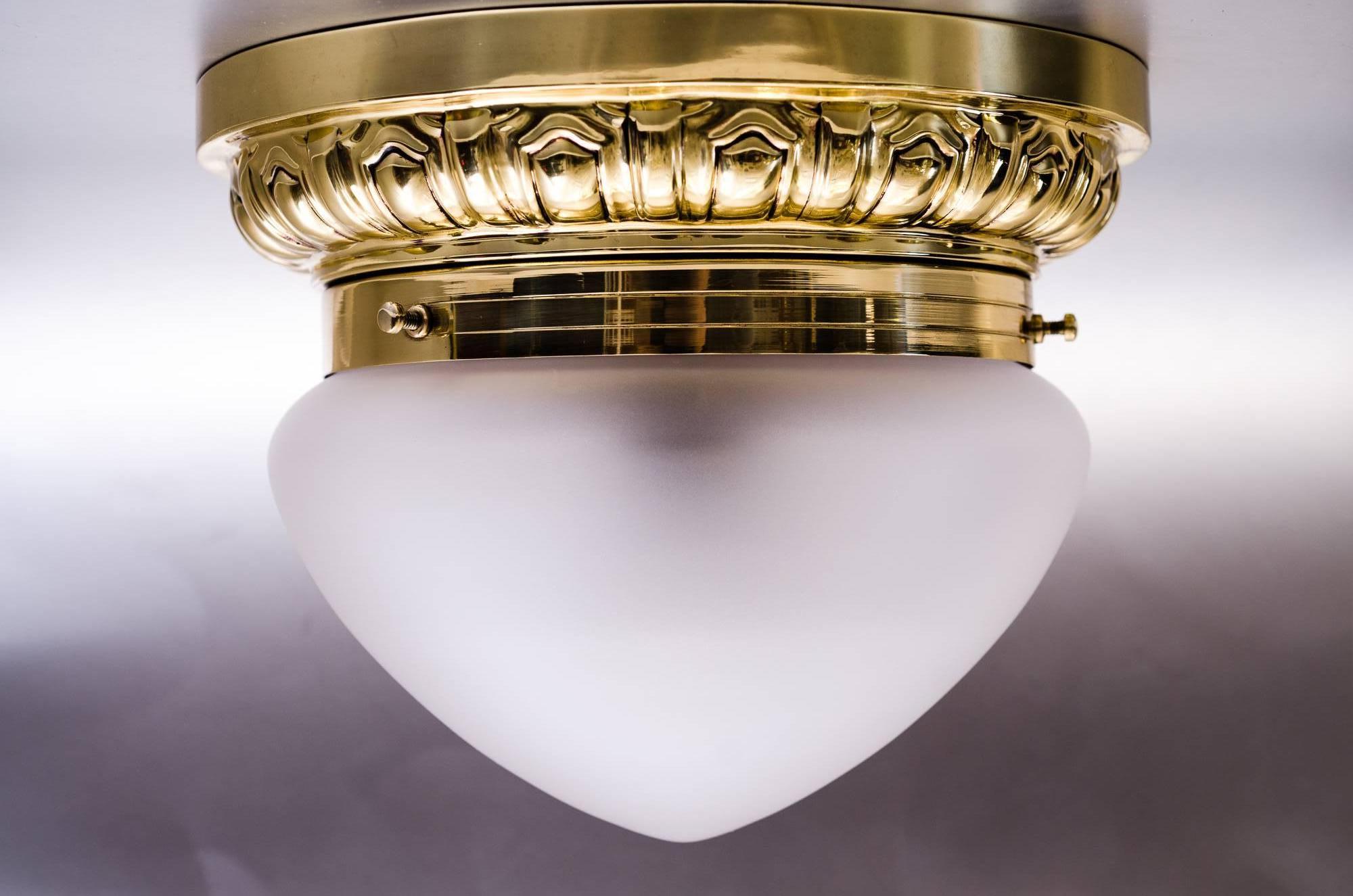 Art Deco ceiling lamp, circa 1920s
polished and stove enameled.