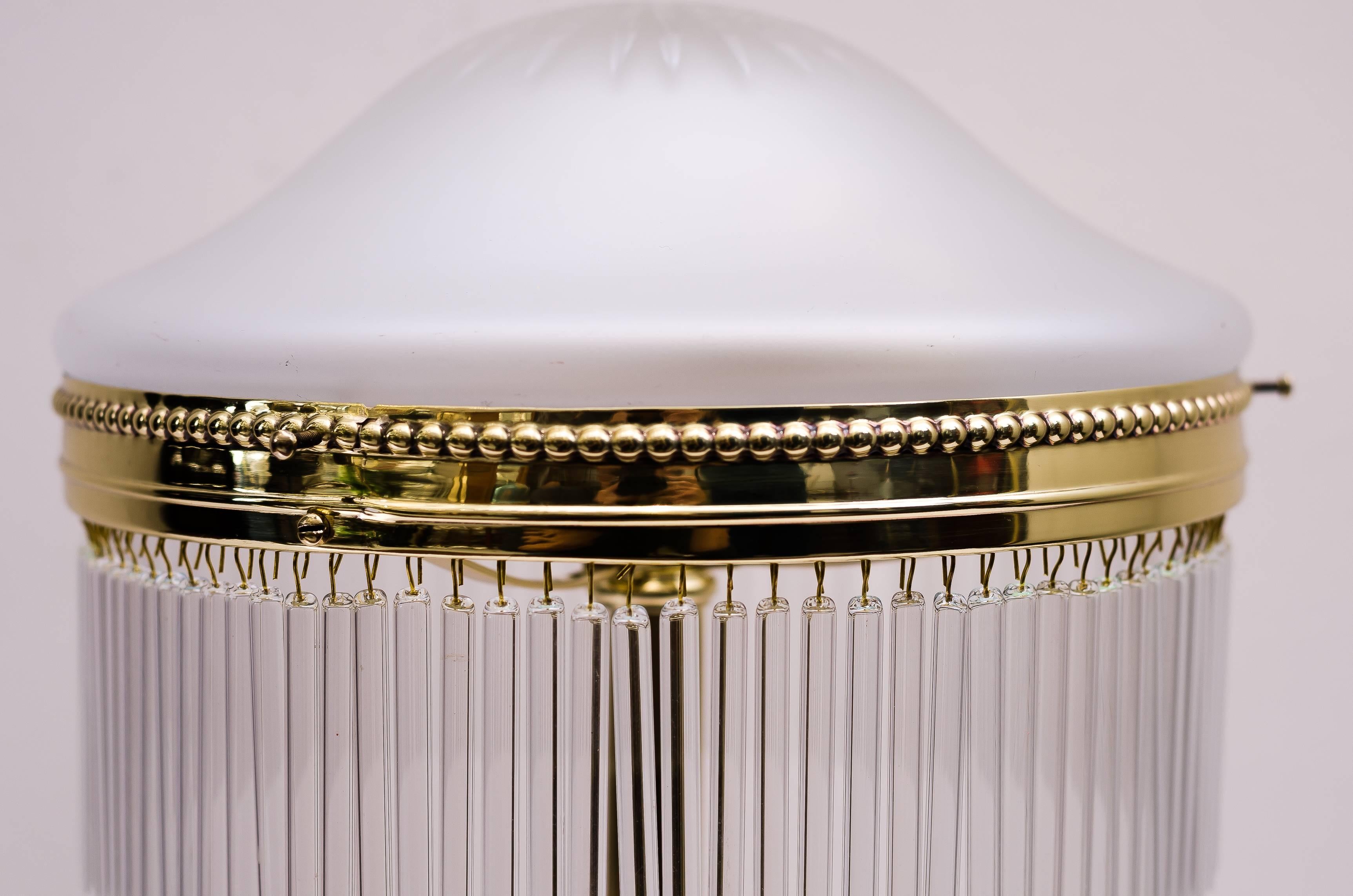 Lacquered Jugendstil Table Lamp with Original Cut-Glass, circa 1908