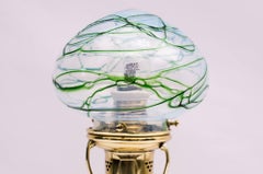 Sehr schöne Tischlampe mit Original Pallme König Glasschirm:: um 1908