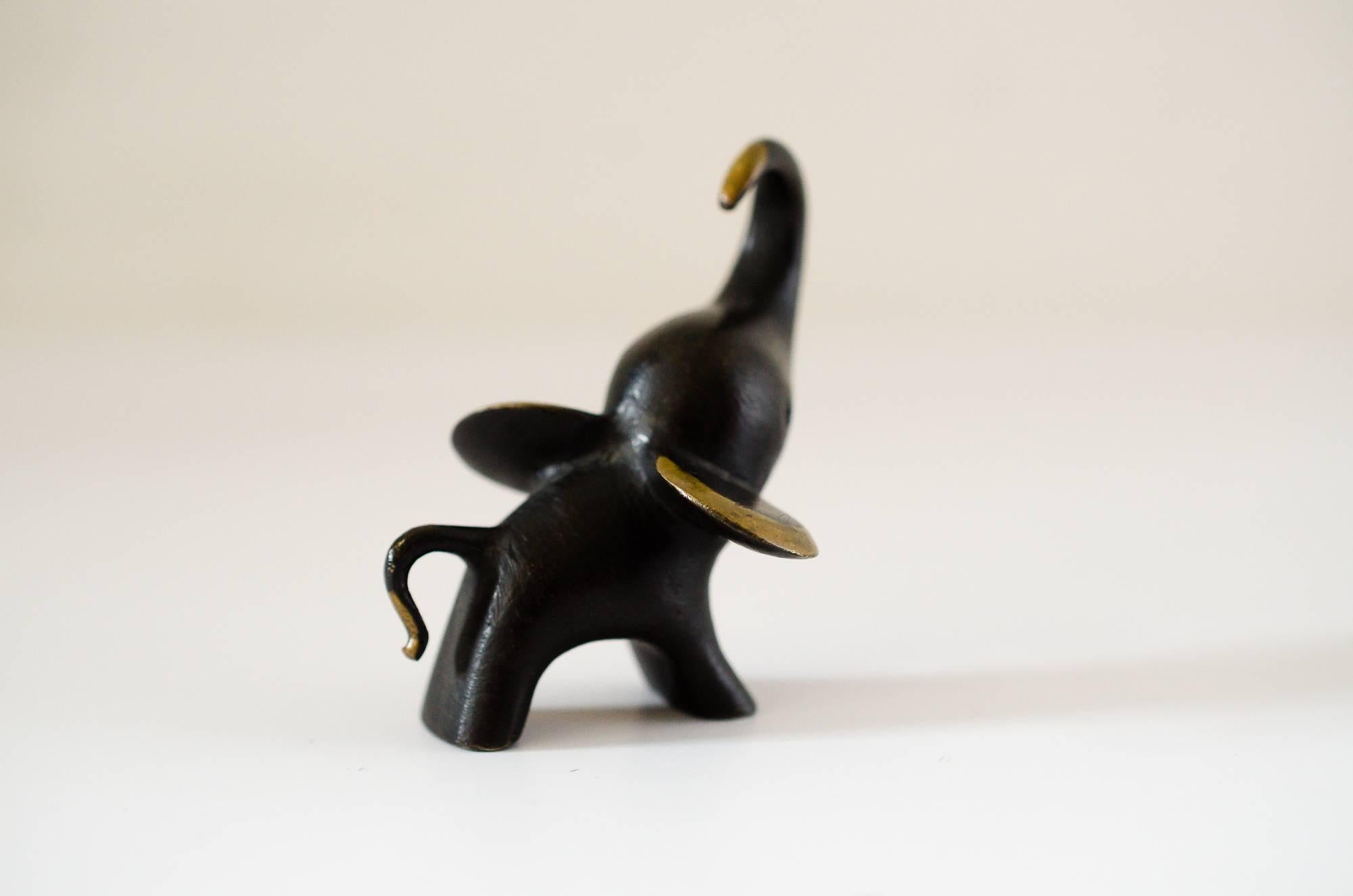 Blackened Elephant Figurine by Walter Bosse
