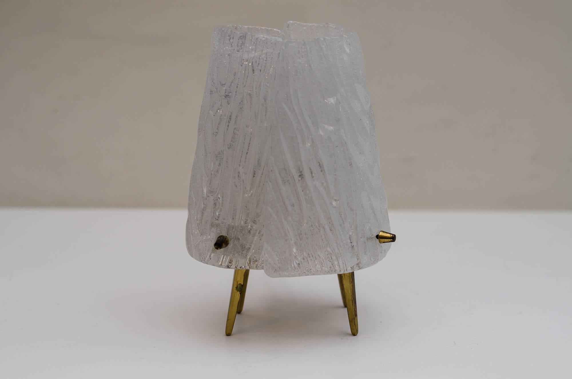 Viennese Kalmar brass and frosted glass table lamp, 1950s
Original condition.
  