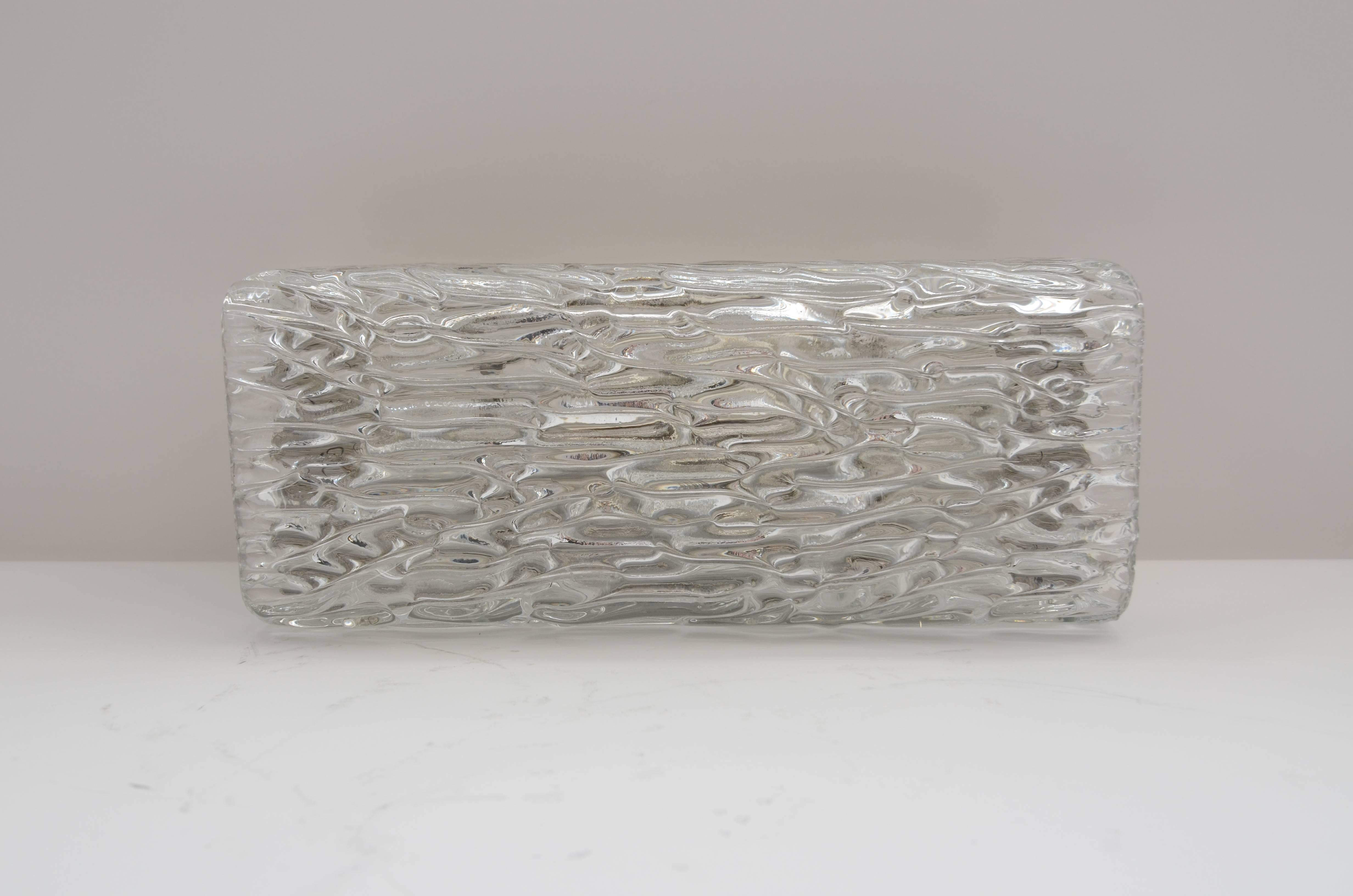 Mid-Century Modern Wall Lamp with Textured Glass by Kalmar, circa 1950s For Sale