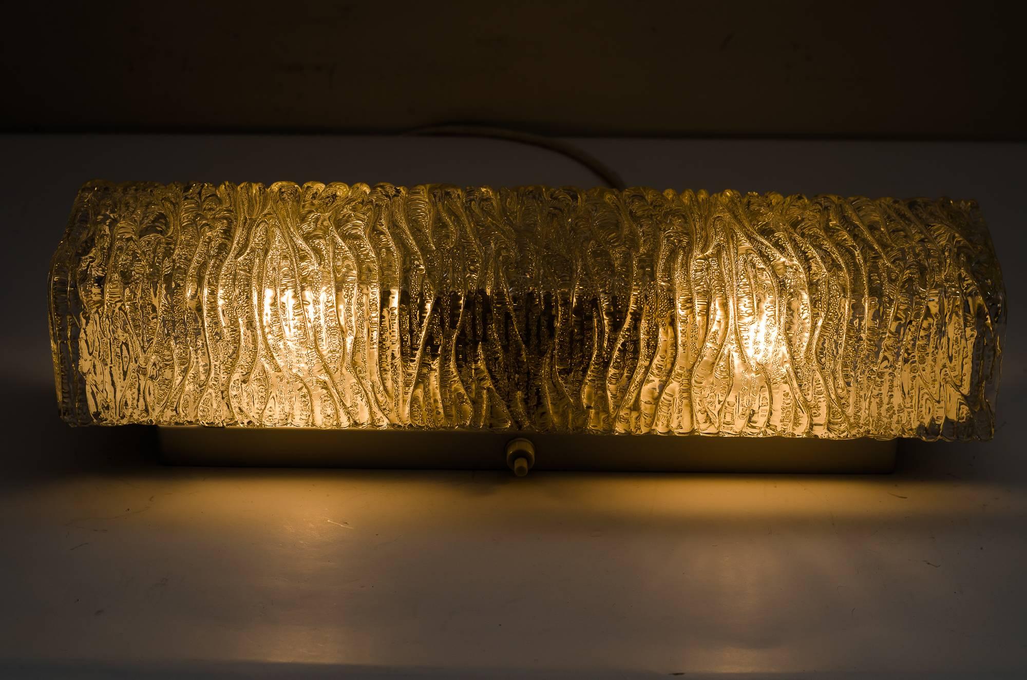 Mid-Century Modern Kalmar Wall Lamp with Frosted Glass, circa 1950s