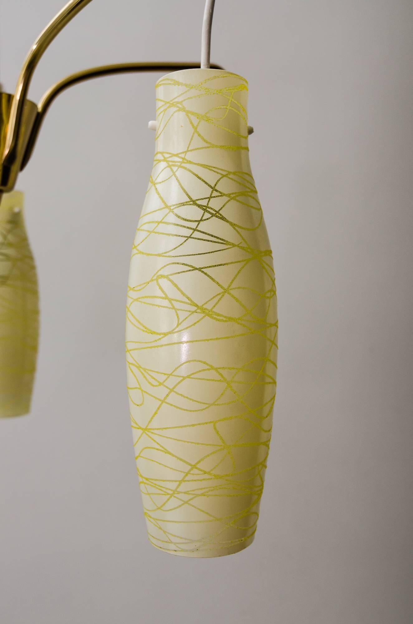 Kronleuchter mit Originalglas Italienisch, ca. 1960er Jahre (Moderne der Mitte des Jahrhunderts) im Angebot
