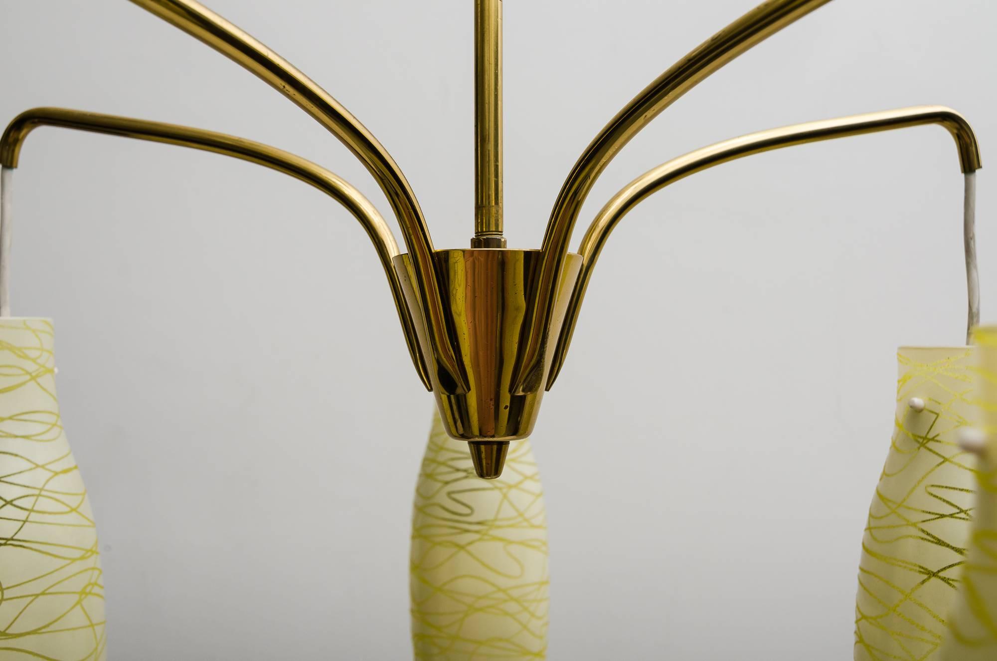 Kronleuchter mit Originalglas Italienisch, ca. 1960er Jahre im Zustand „Hervorragend“ im Angebot in Wien, AT