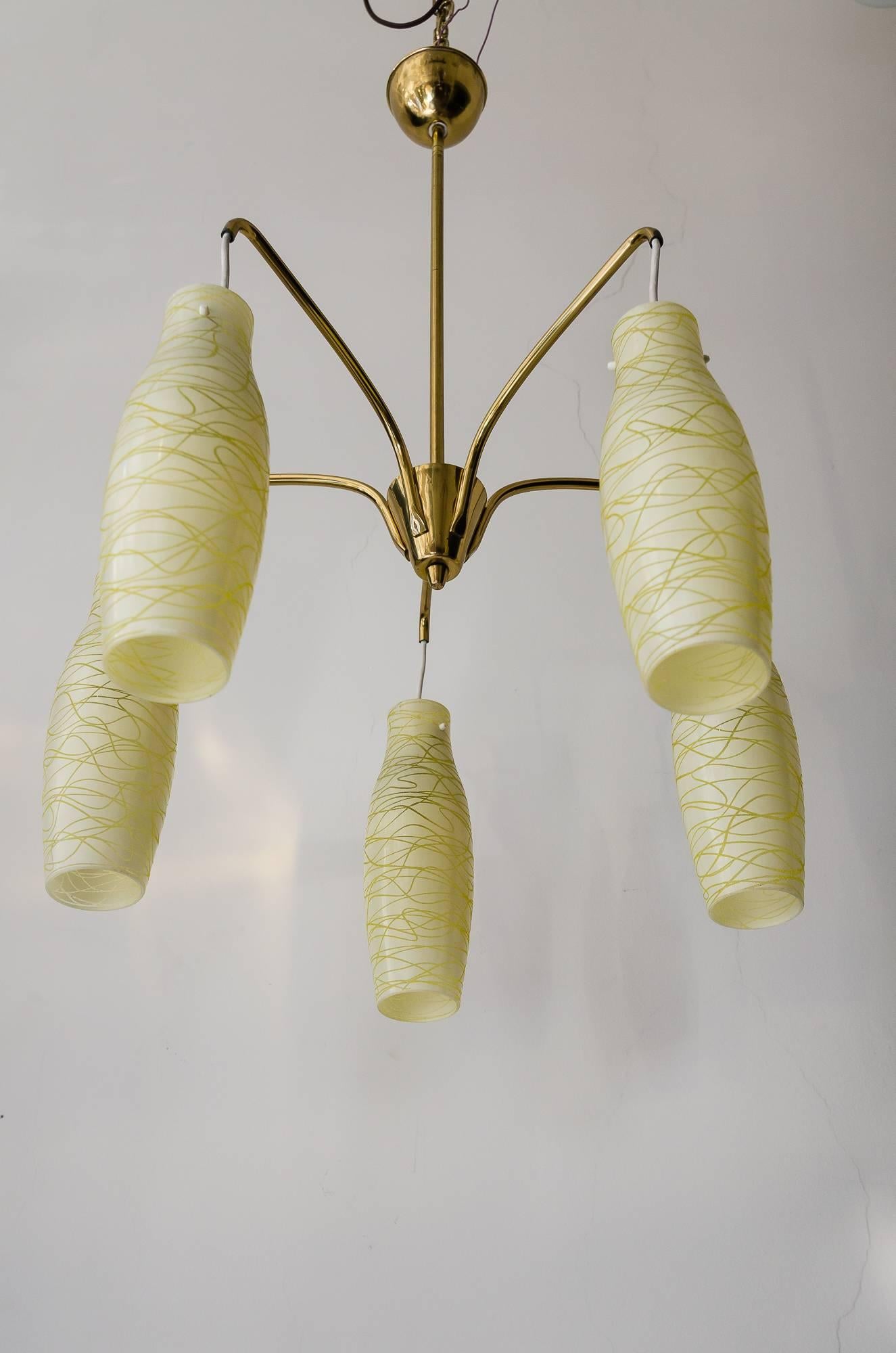 Kronleuchter mit Originalglas Italienisch, ca. 1960er Jahre im Angebot 1