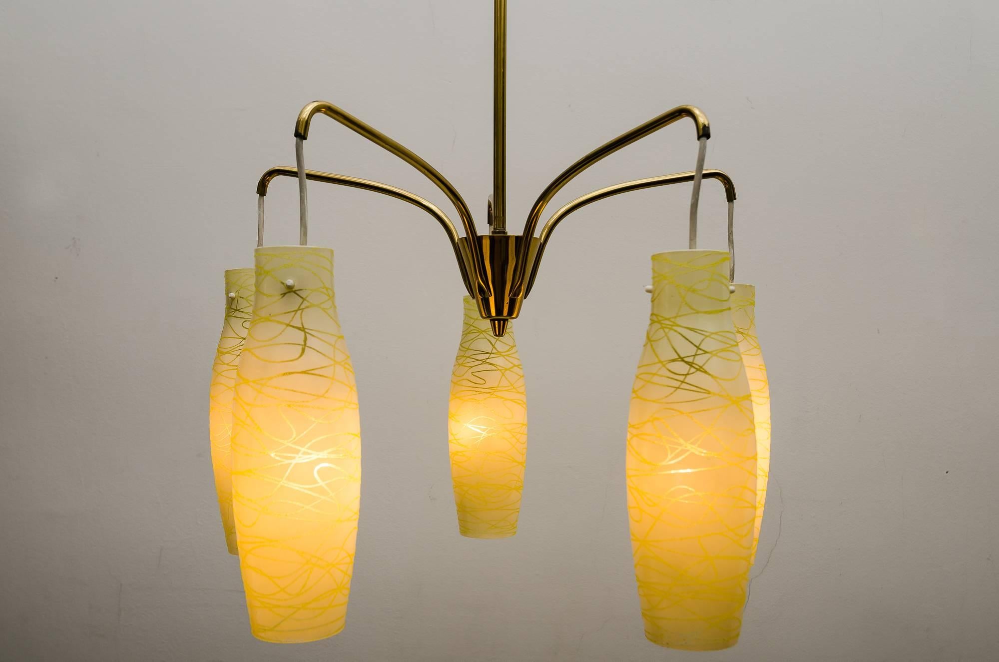 Kronleuchter mit Originalglas Italienisch, ca. 1960er Jahre im Angebot 2