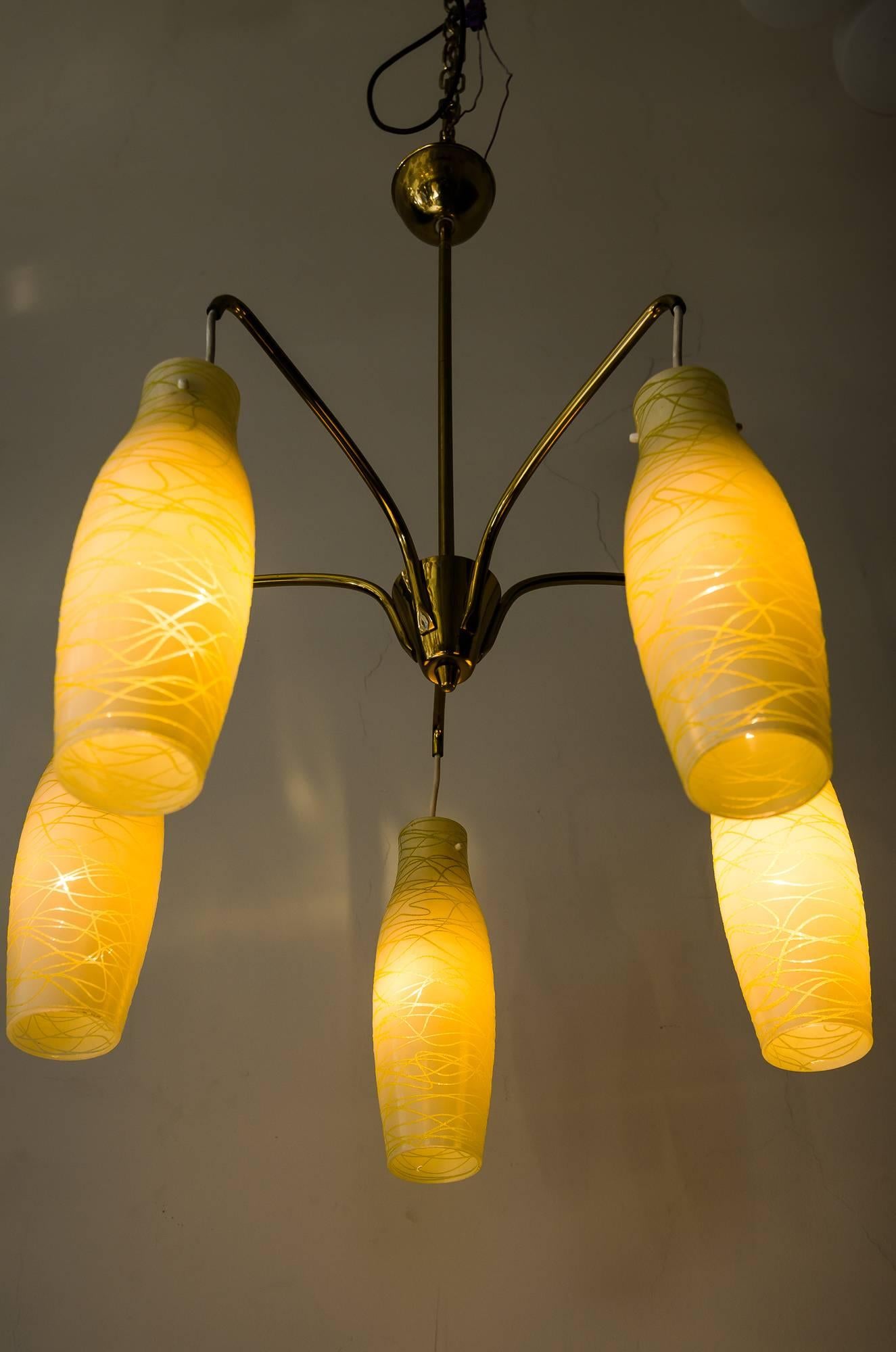 Kronleuchter mit Originalglas Italienisch, ca. 1960er Jahre im Angebot 3