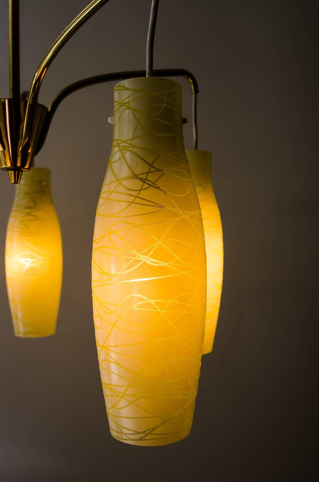 Kronleuchter mit Originalglas Italienisch, ca. 1960er Jahre im Angebot 4