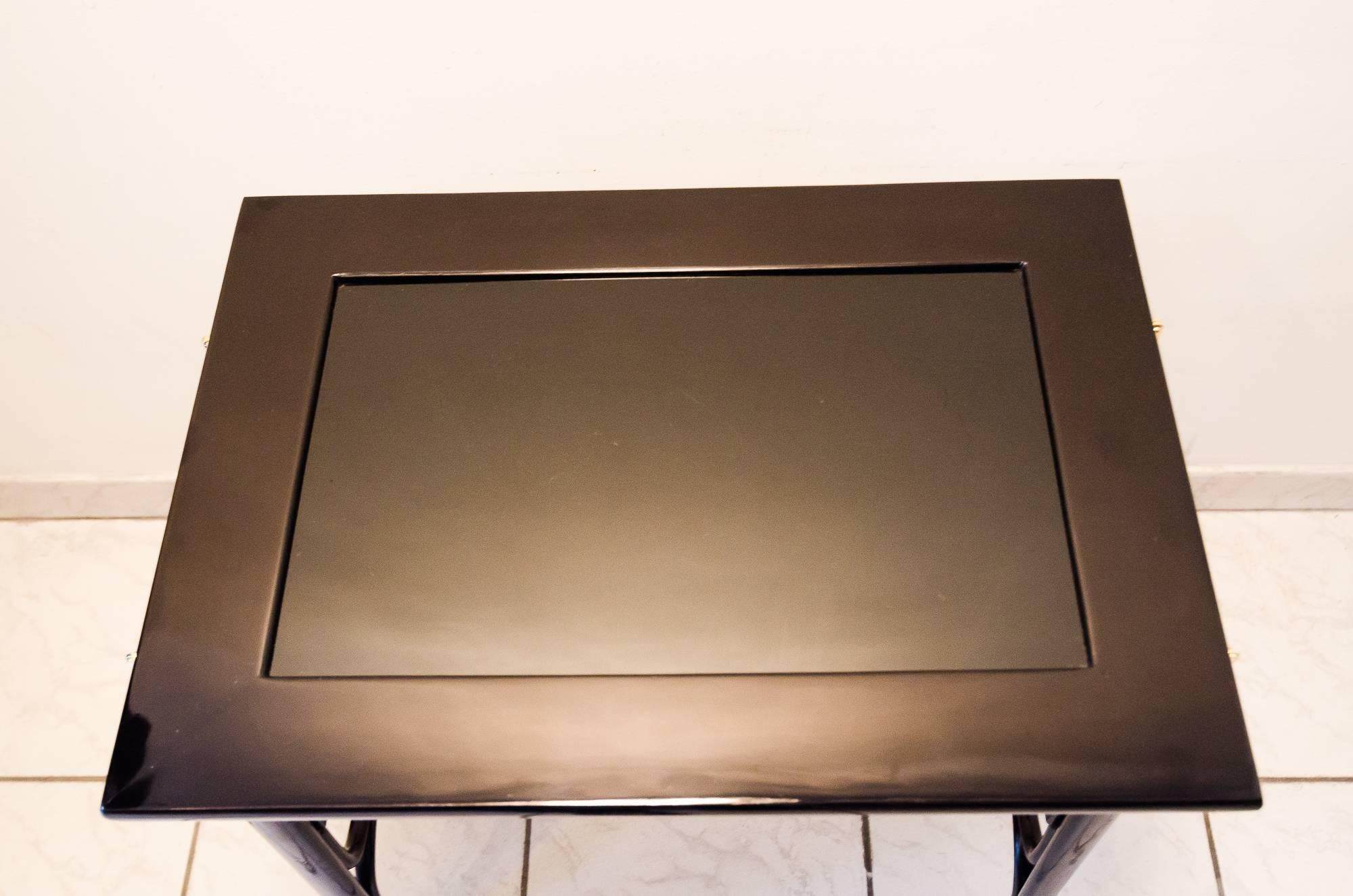 Jugendstil Table with Black Glass  In Excellent Condition In Wien, AT