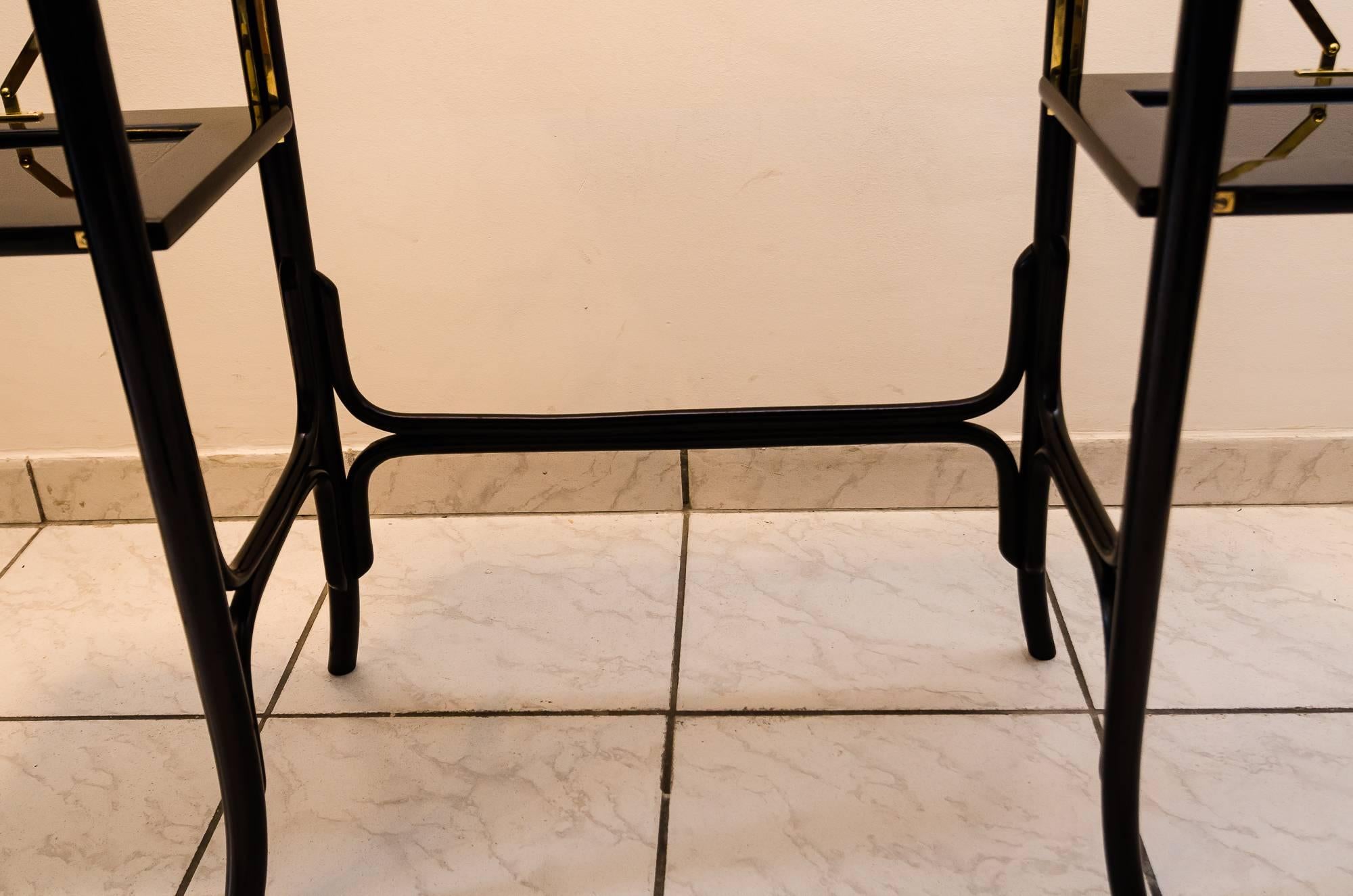 Early 20th Century Jugendstil Table with Black Glass 