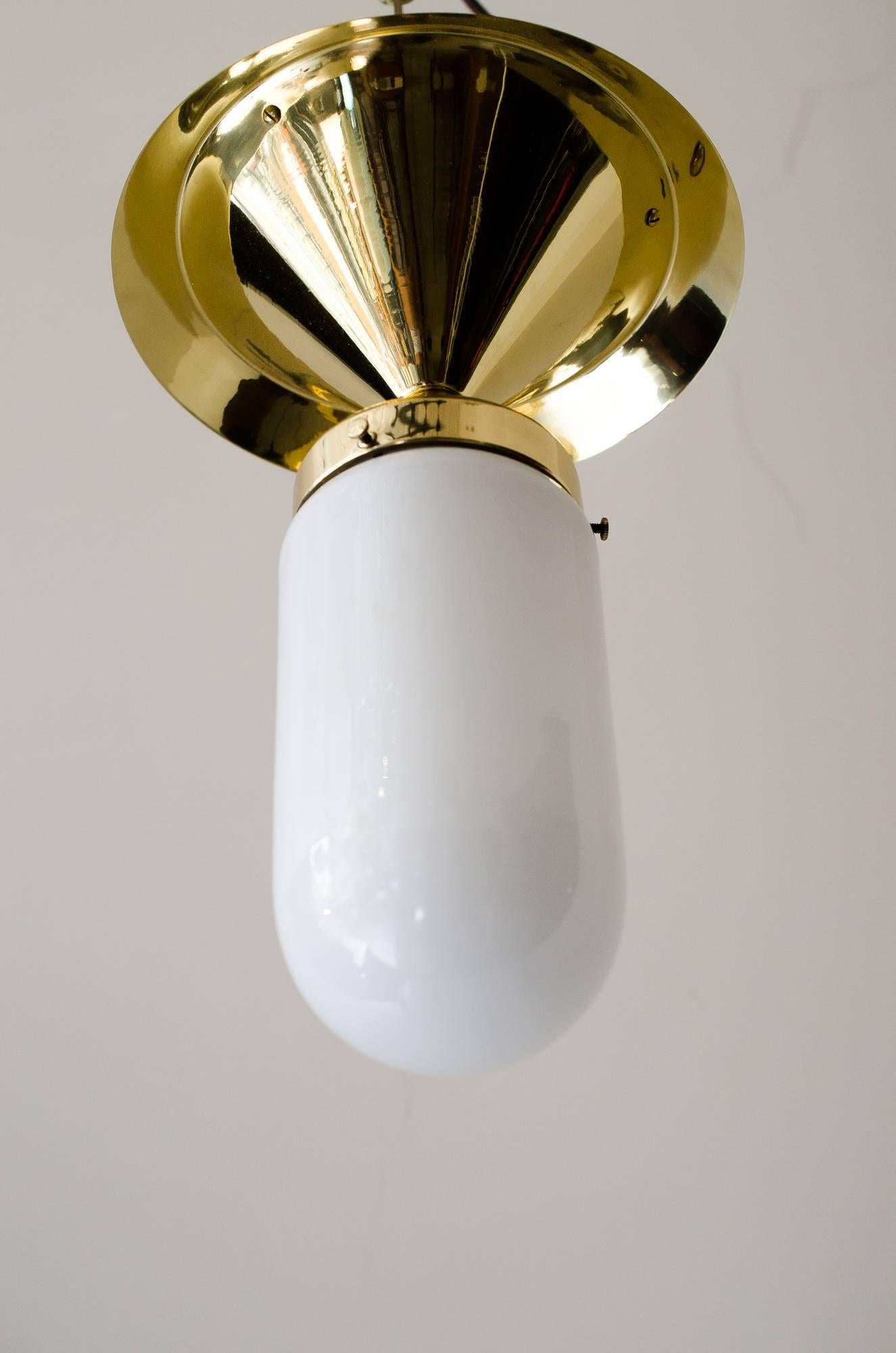 Beautiful Art Deco Ceiling Lamp with Glass In Excellent Condition For Sale In Wien, AT