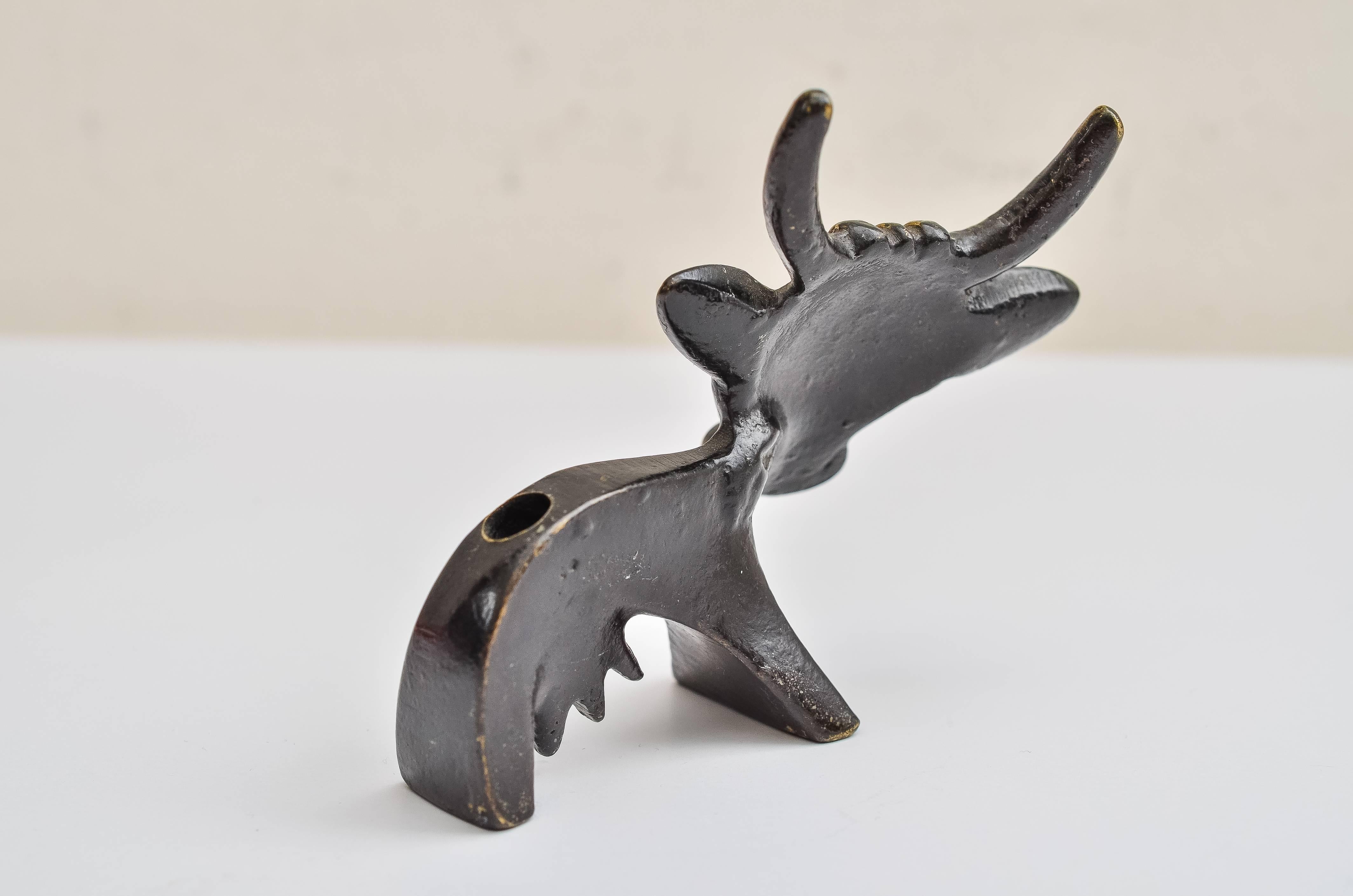 Blackened Cow Pen Holder by Walter Bosse For Sale