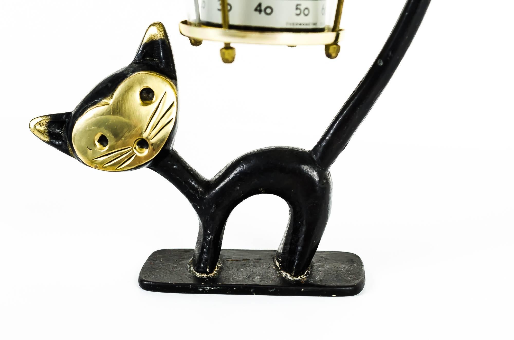 Walter Bosse Cat Figurine with Thermometer, 1950s For Sale 1